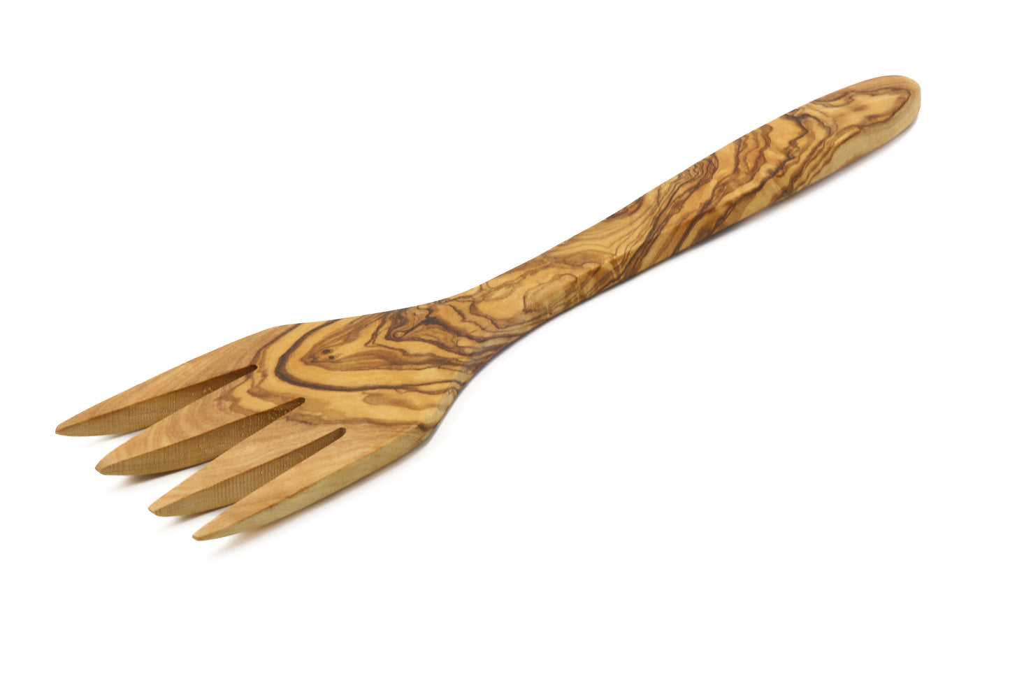 Olive wood wide flat fork