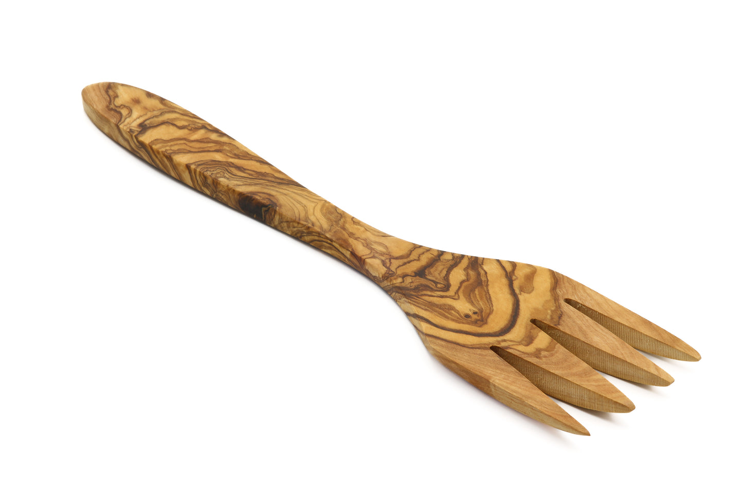 Olive wood large serving fork