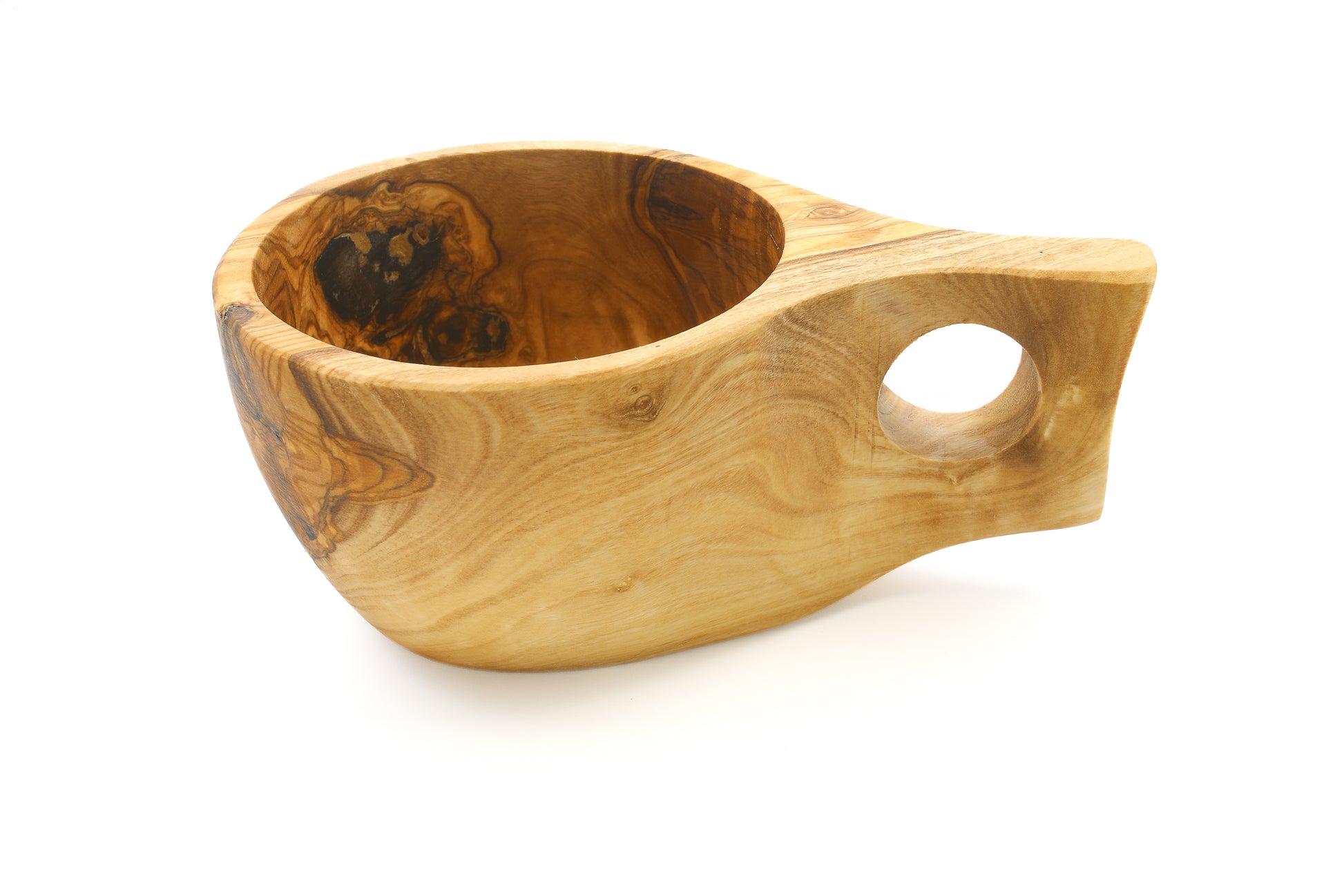 Olive wood kuksa for sipping your morning coffee