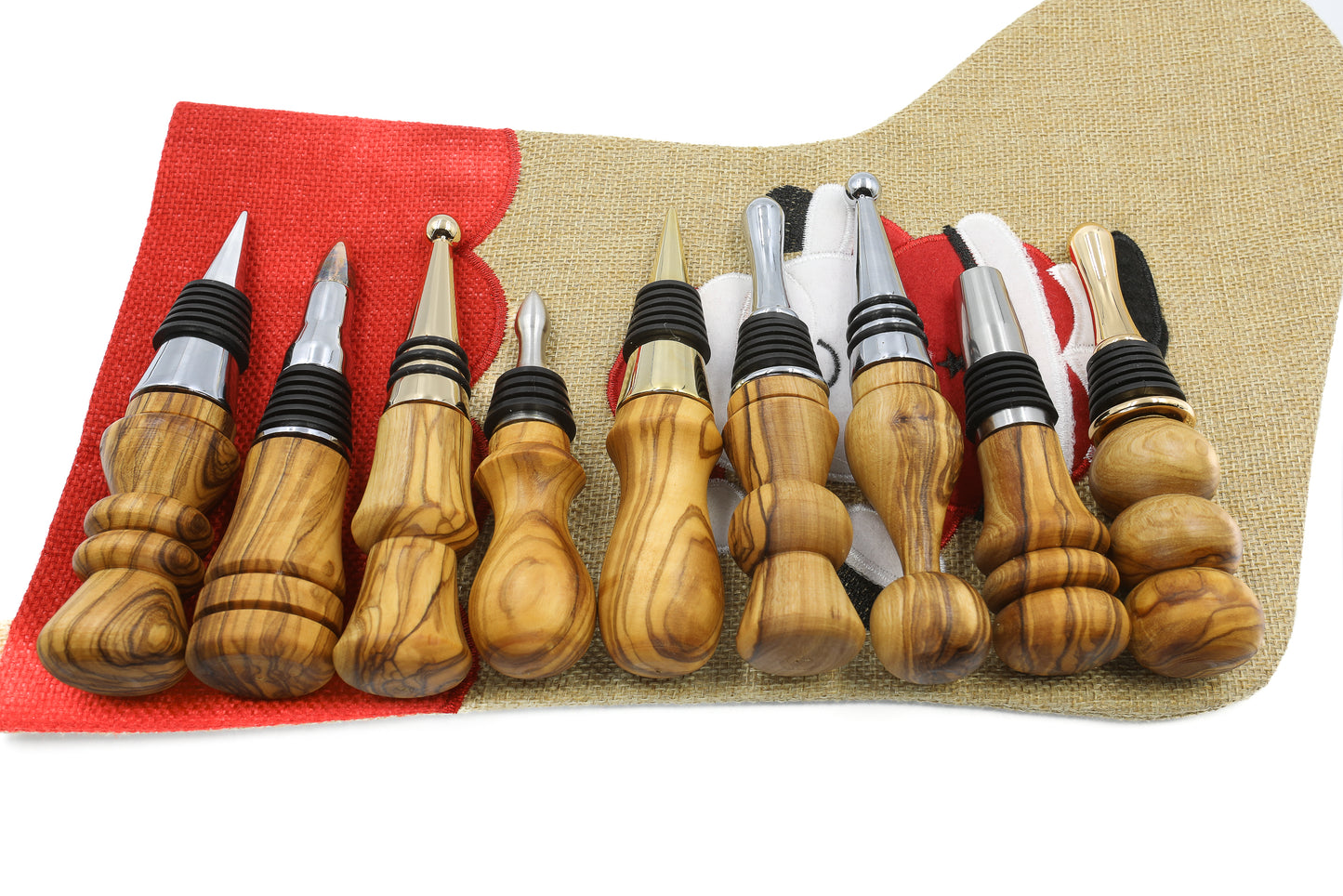 Unique olive wood bottle stopper
