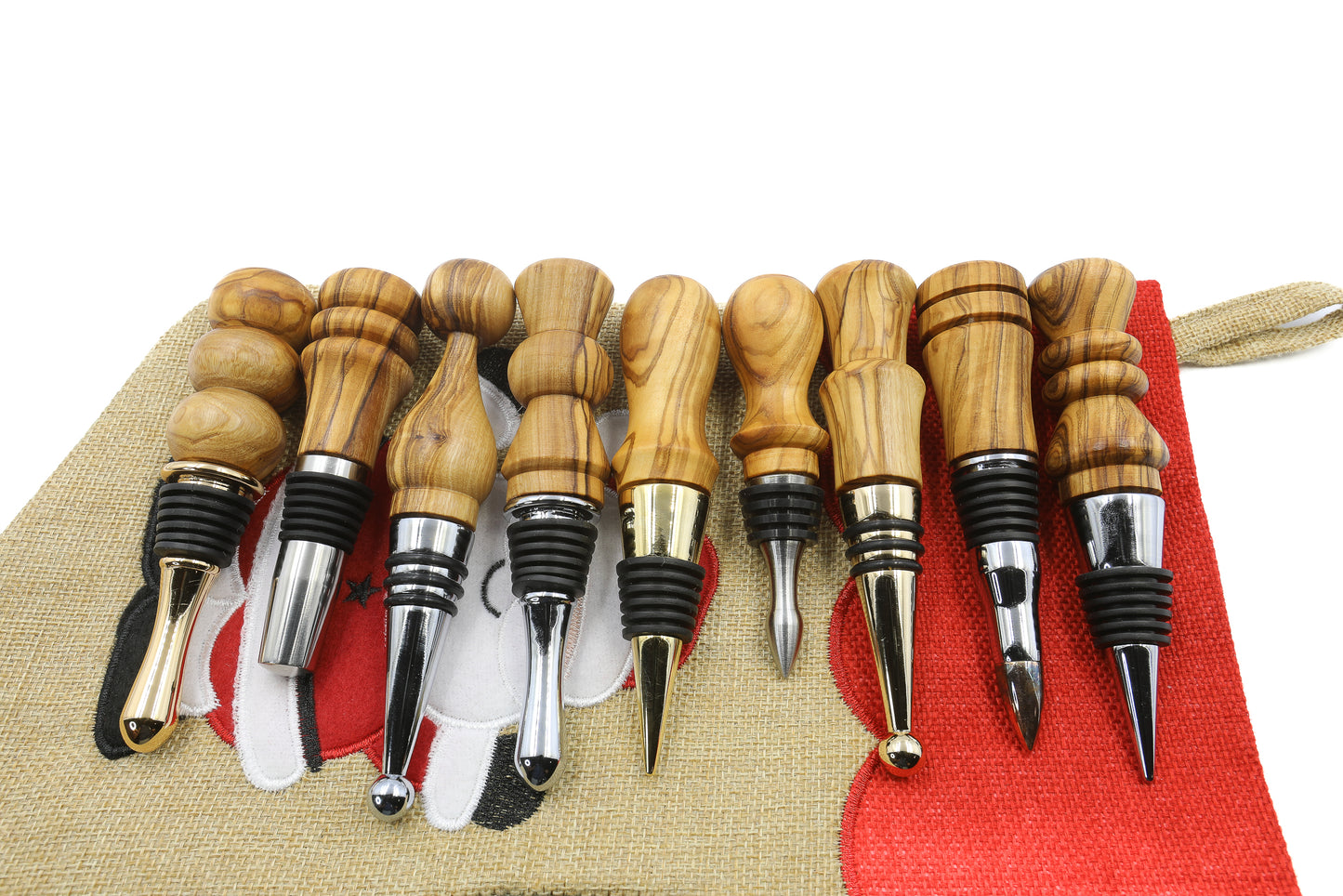Unique olive wood bottle stopper