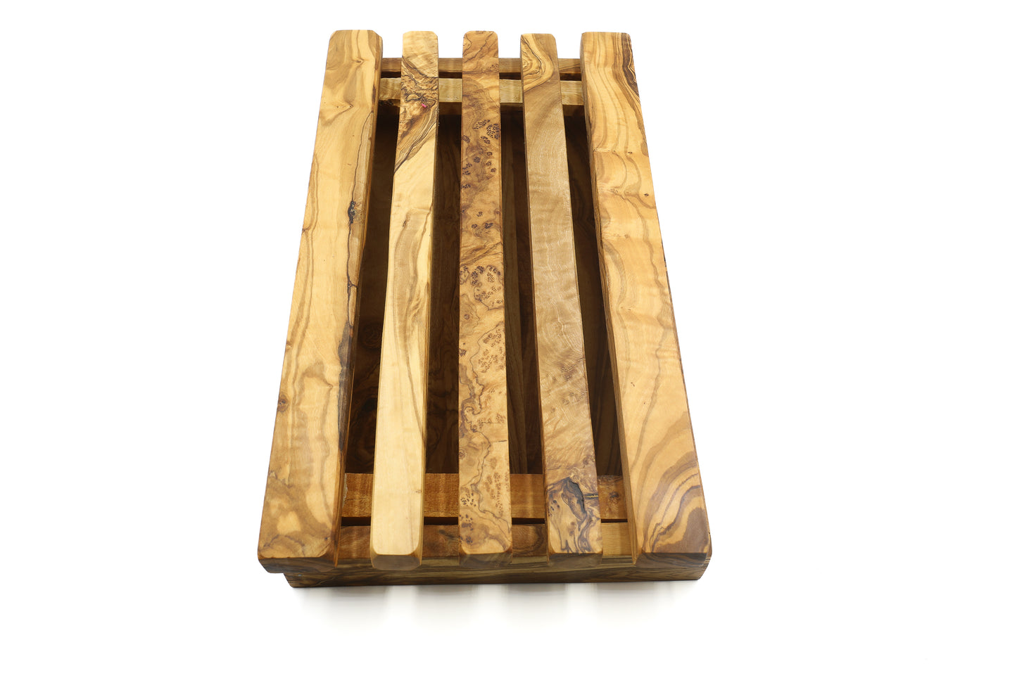 Precision-Crafted Olive Wood Board with Crumb Guard for Bread