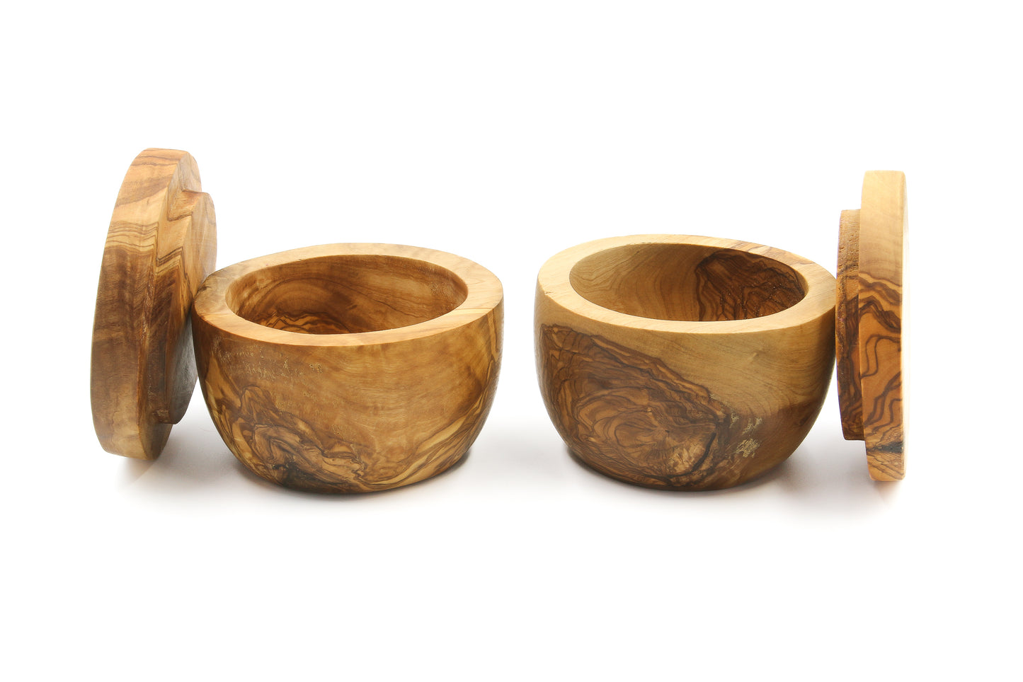 Elegant olive wood salt and pepper organizer