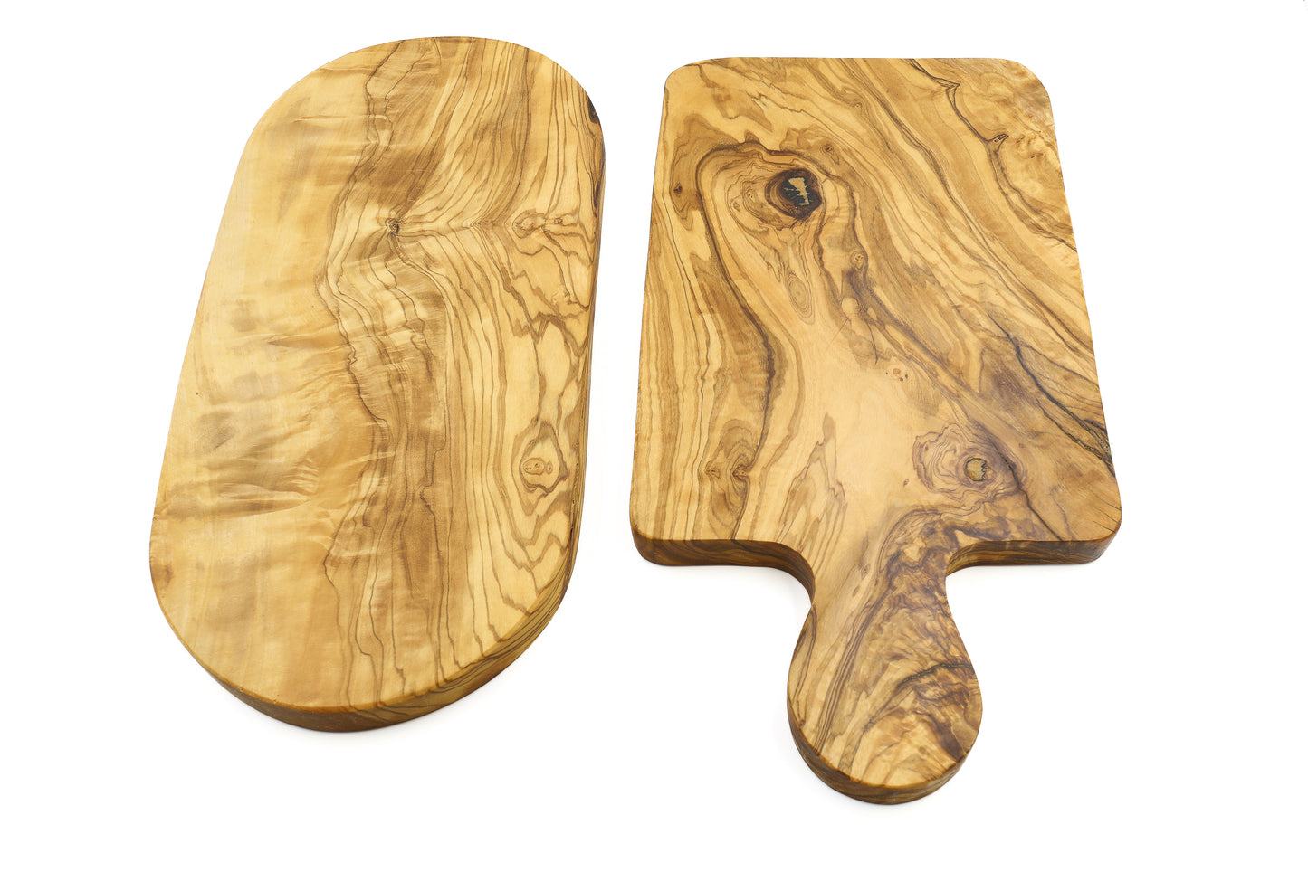 Artisan-made olive wood cheese showcase tray