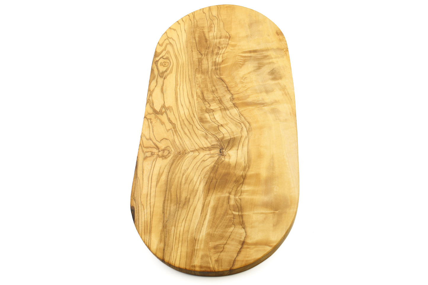 Handcrafted cheese presentation tray in olive wood