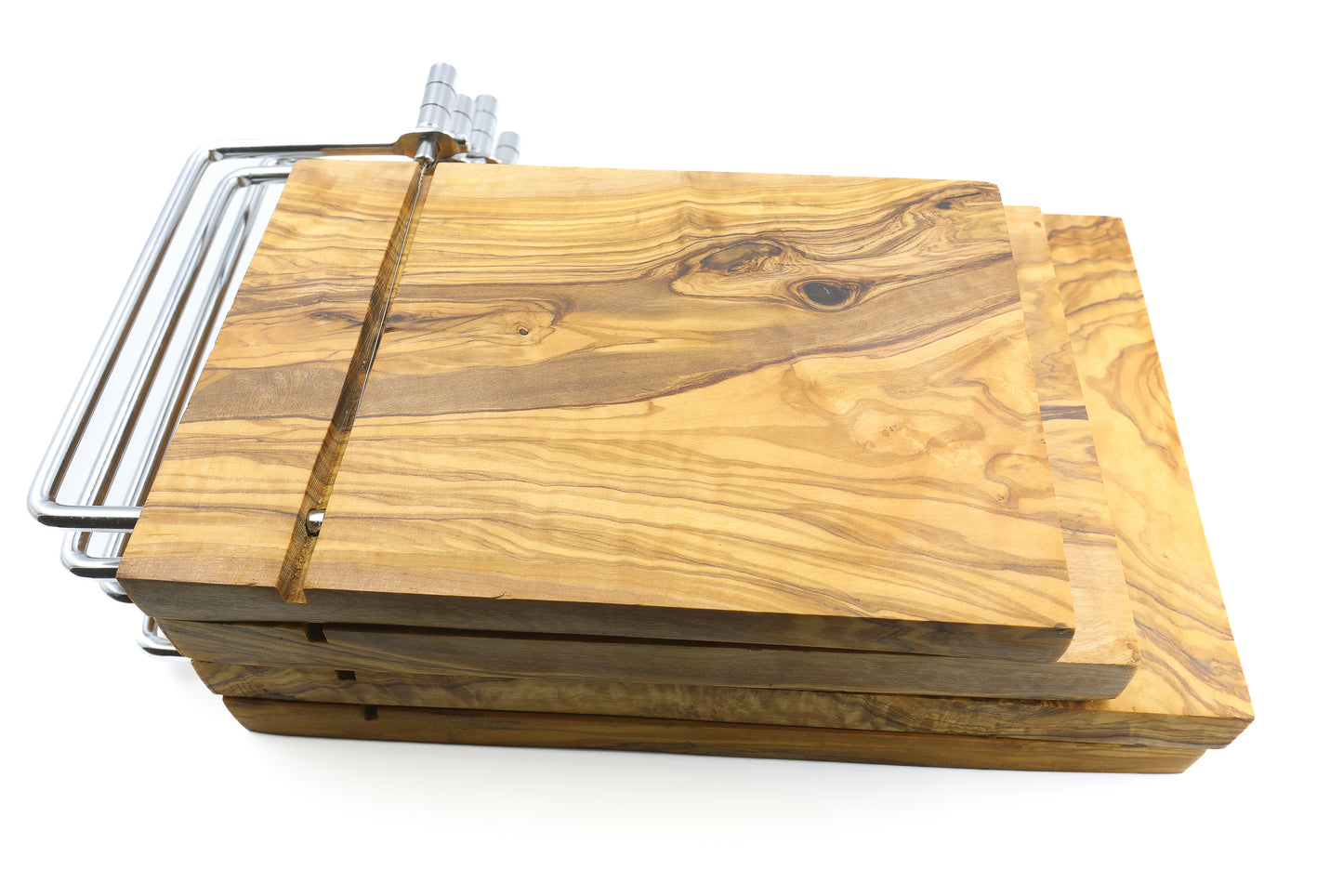Premium olive wood cheese slicer with board, cheese shaver, Swiss girolle