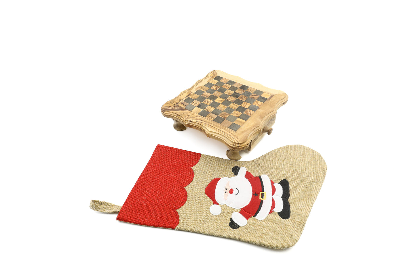 Timeless Chess Set: Olive Wood Board Paired with Matching Chess Pieces