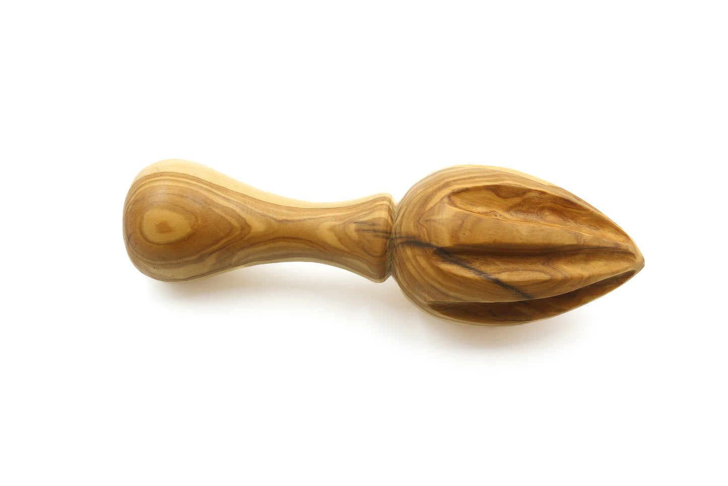 Handcrafted olive wood citrus reamer for juicing lemons