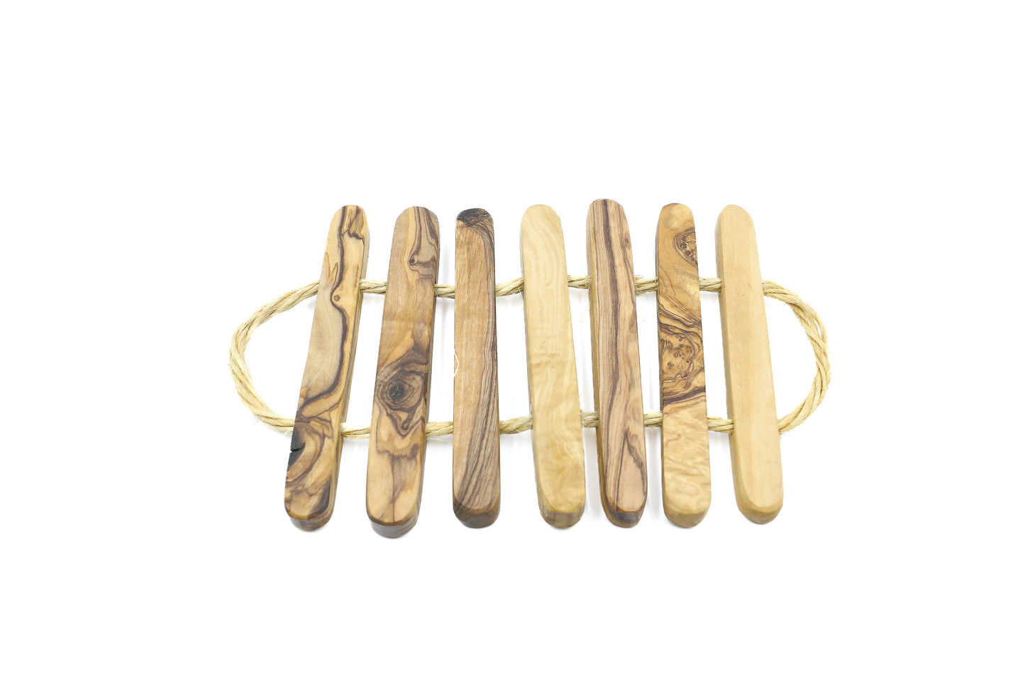 Organic Olive Wood Table Décor: Rustic Coaster Set and Table Trivet