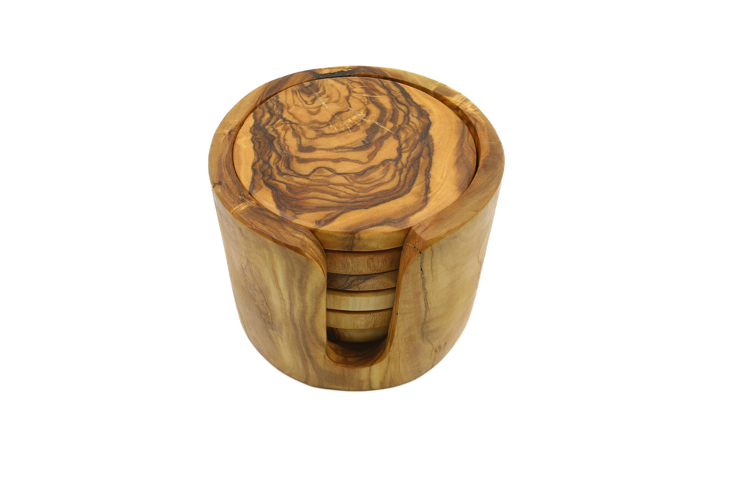 Eco-friendly coasters and trivets made from olive wood