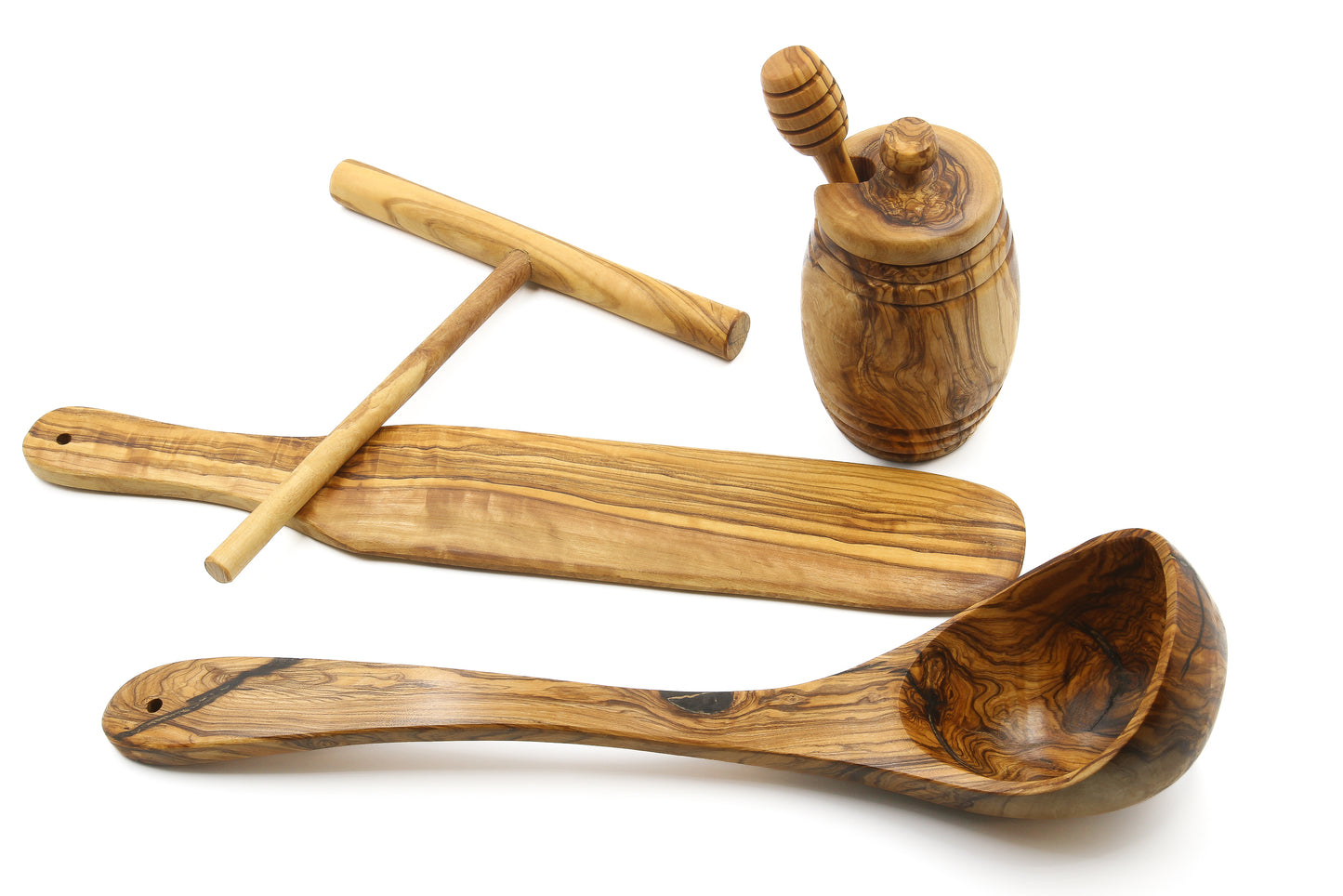 Olive wood crepe/pancake baking set - Master set