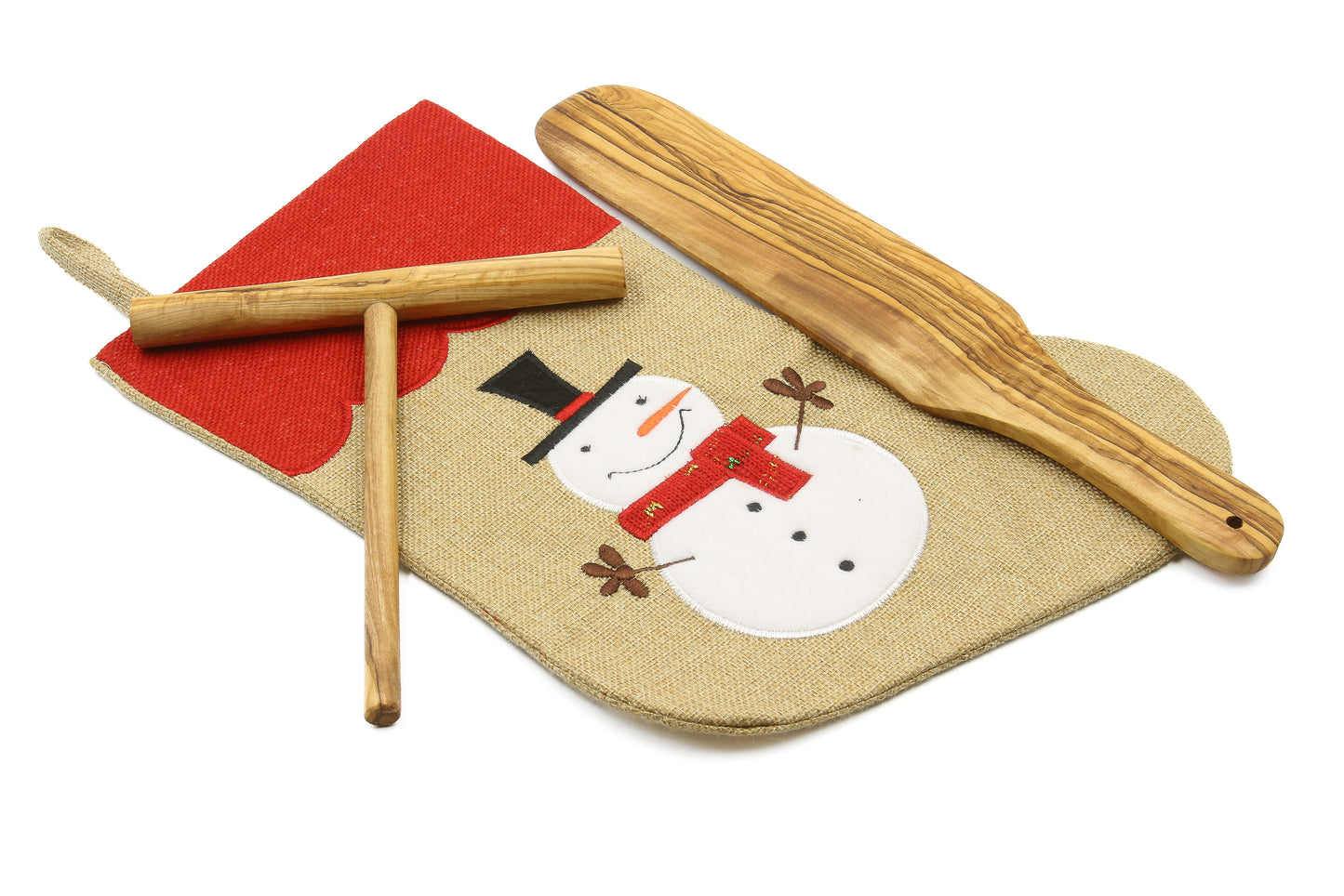 Handcrafted olive wood crepe/pancake baking set, the Basic set
