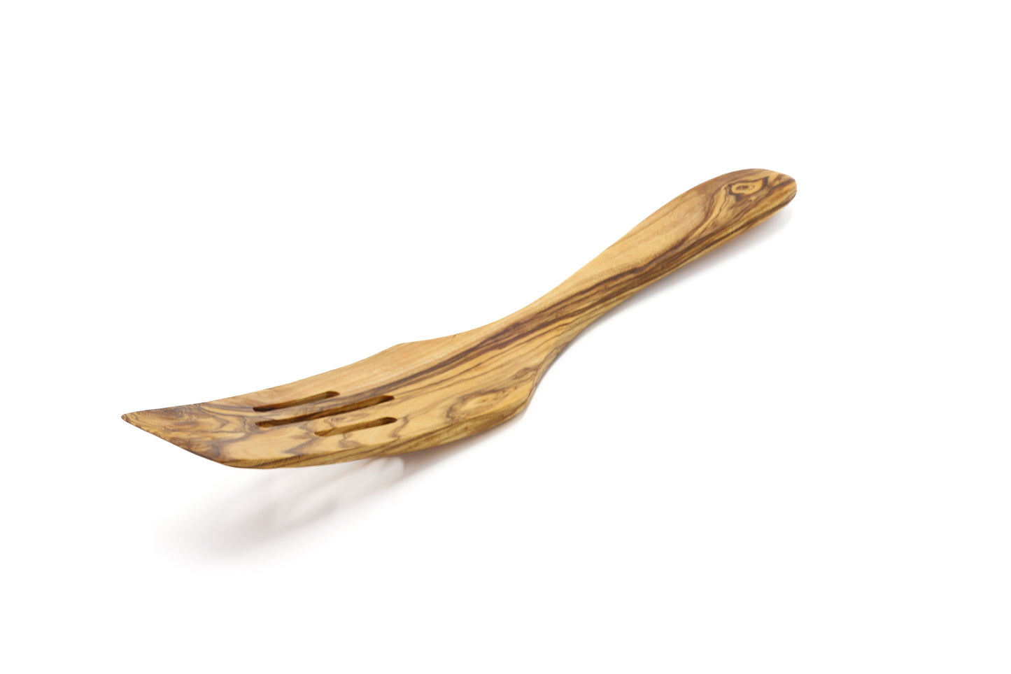 Unique long spatula for flipping food in a pan