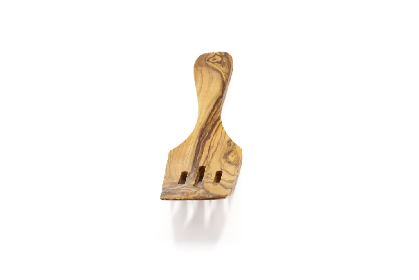 Elegant curved olive wood kitchen utensil