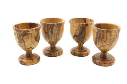 Eco-friendly egg cup made from sustainable olive wood