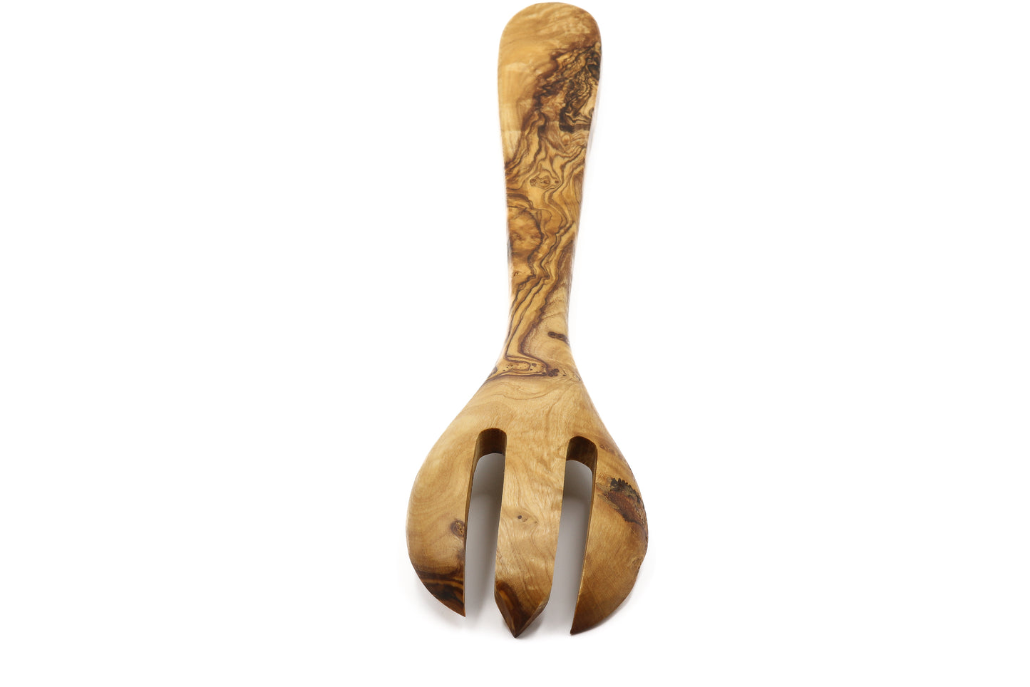 Rustic olive wood utensil for serving fresh salads