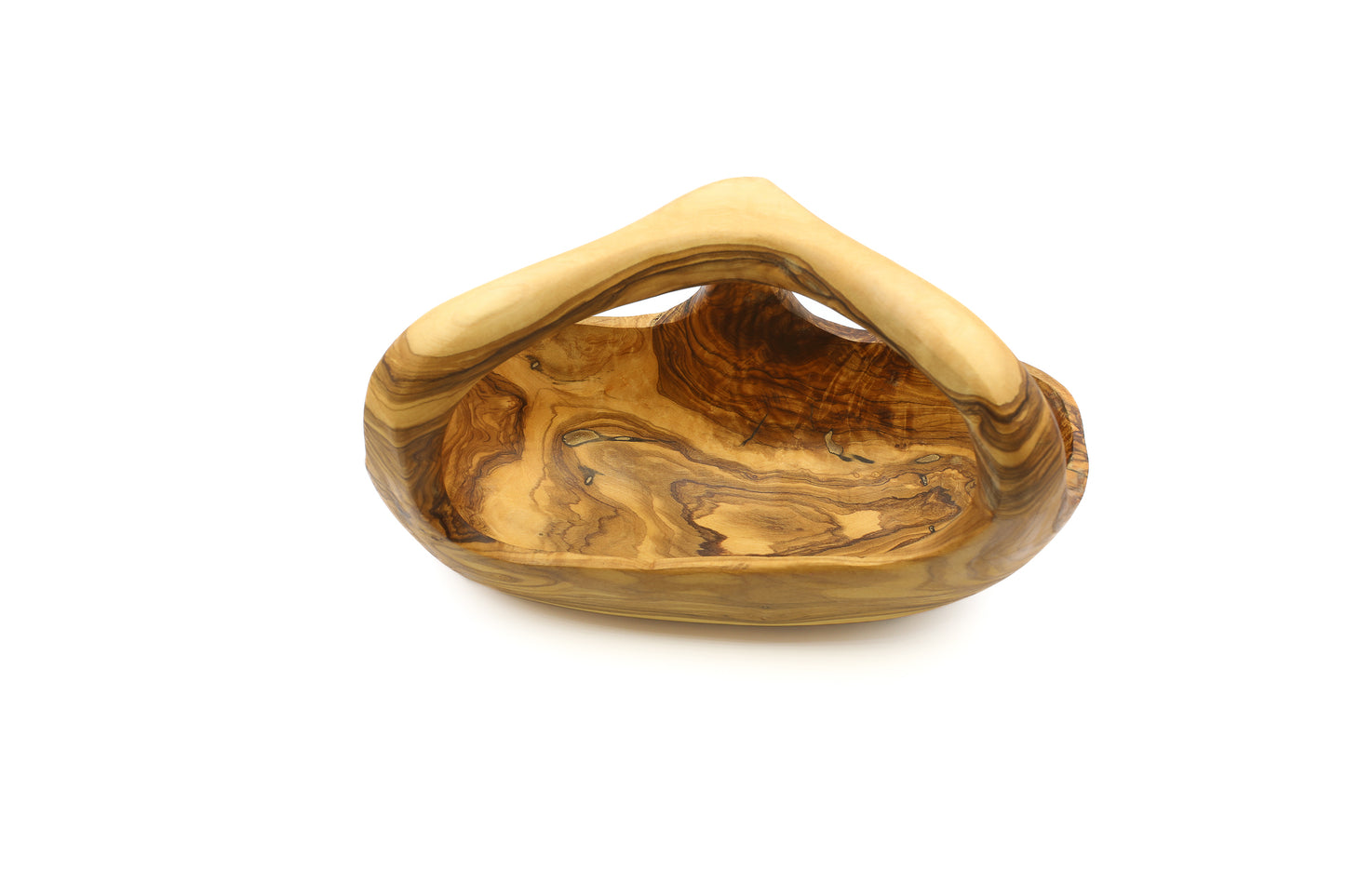 Olive Wood Fruit Tray with Transport Handle