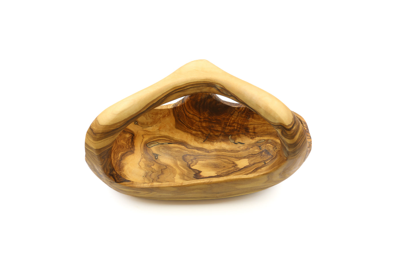 Olive Wood Fruit Organizer with Handle