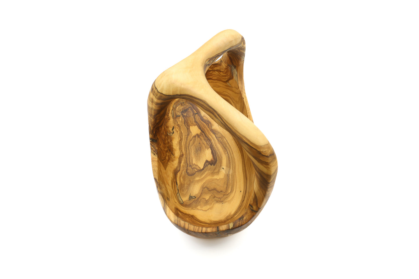 Olive Wood Fruit Basket with Convenient Handle