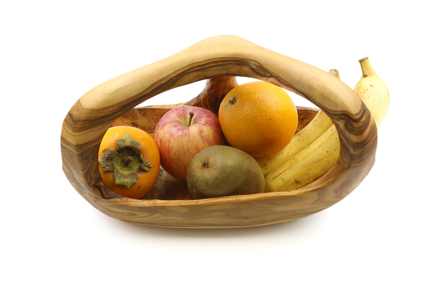 Olive Wood Fruit Holder with Handle