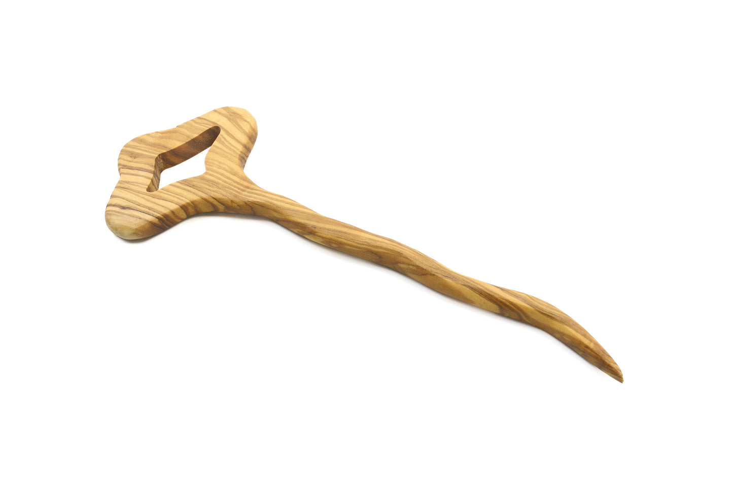 Artisan-made wooden hairpin from beautiful olive wood