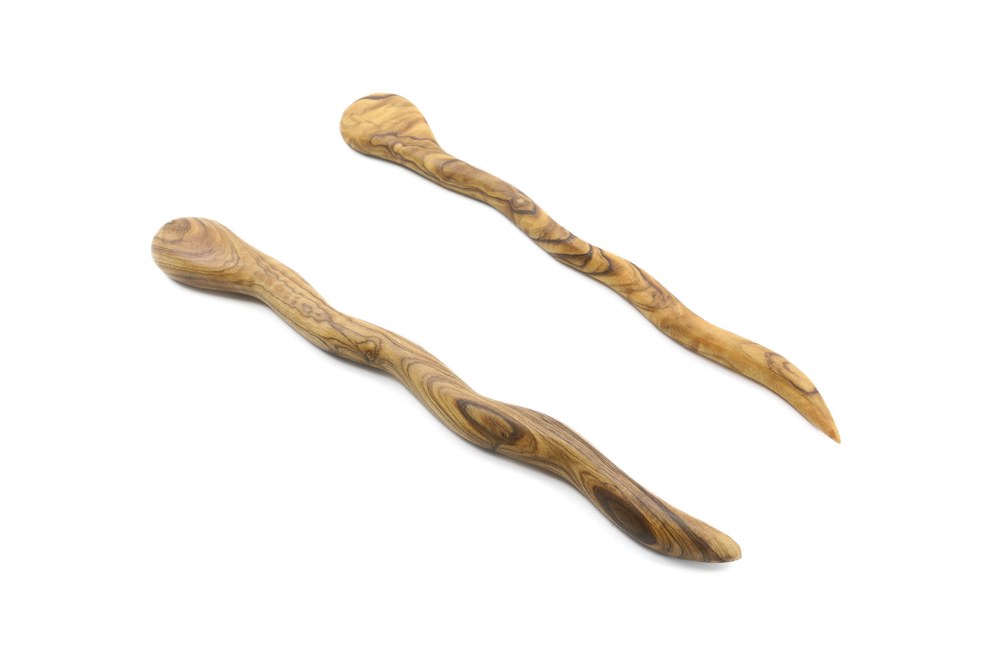 Rustic olive wood hairpin for a unique hair styling experience