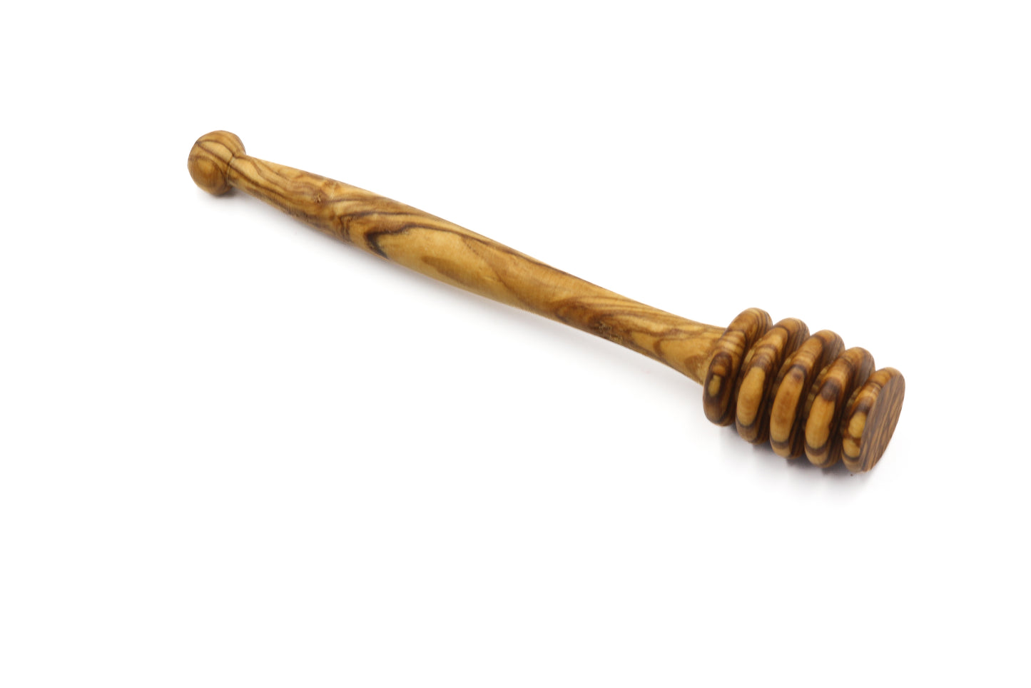 Artisan-made honey wand in beautiful olive wood