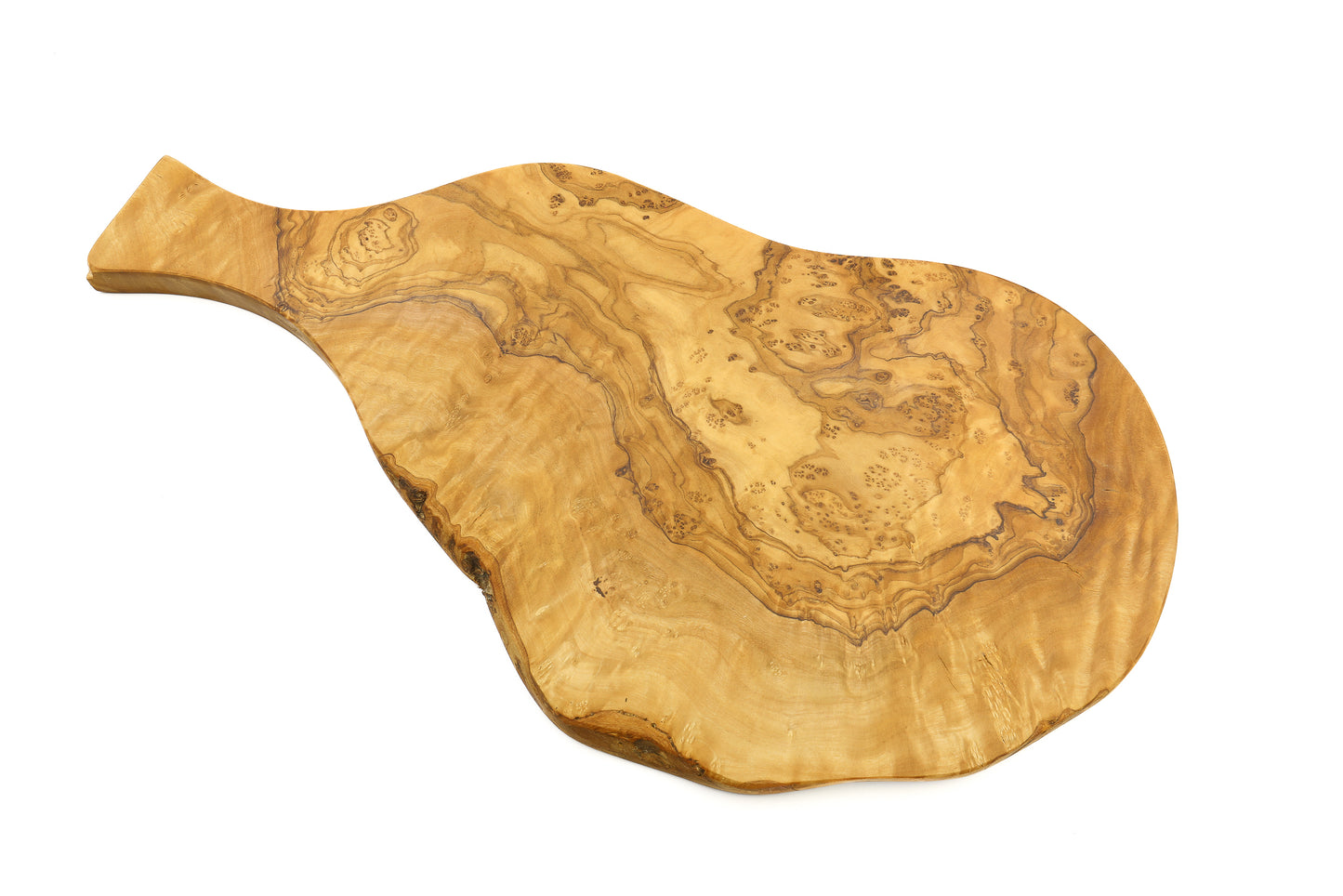 Artistic Olive Wood Cutting Board with Beef Thigh Handle - Irregular and Unique