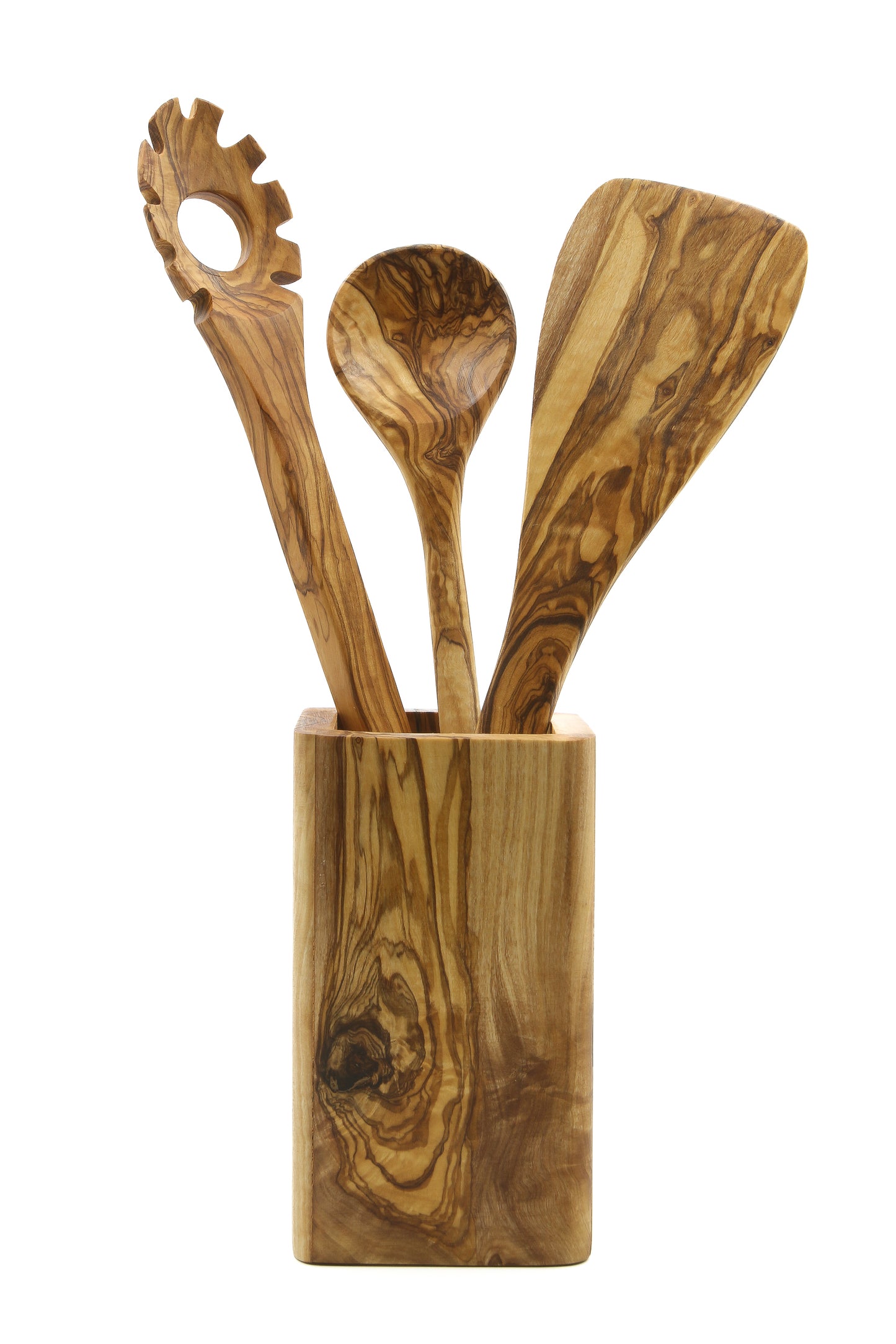 Olive wood kitchenware utensils set for a natural touch in your culinary space