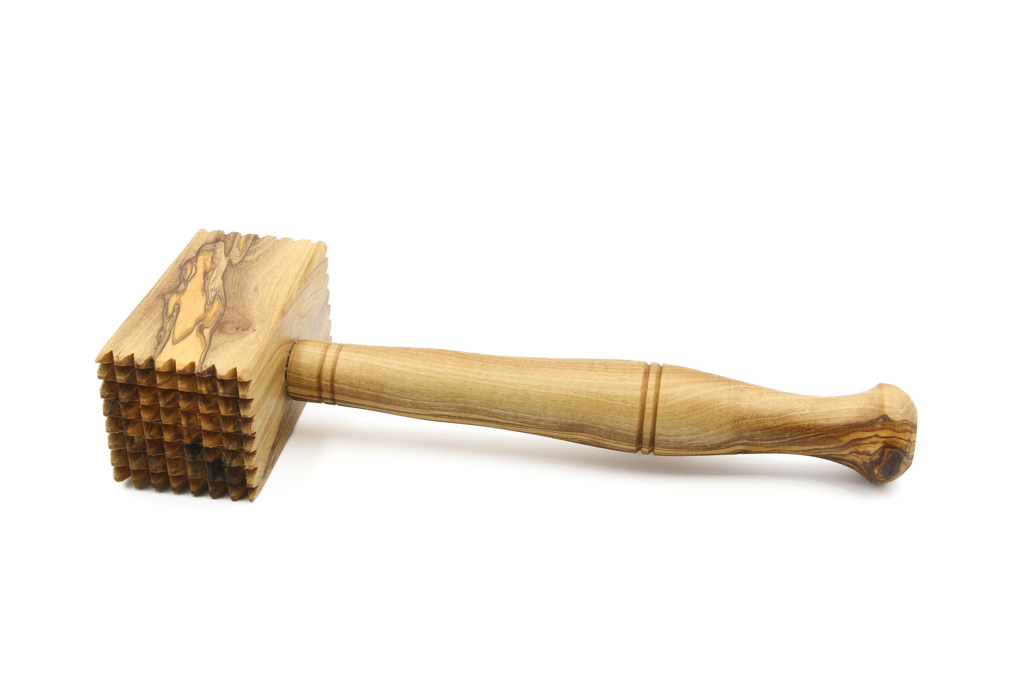 Handcrafted olive wood steak tenderizer for meats