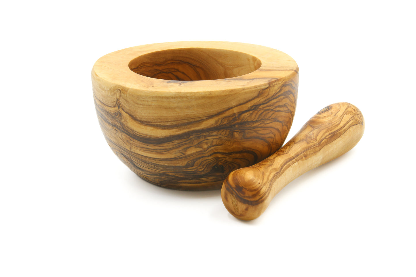 Artisan-made vintage-style grinder in beautiful olive wood