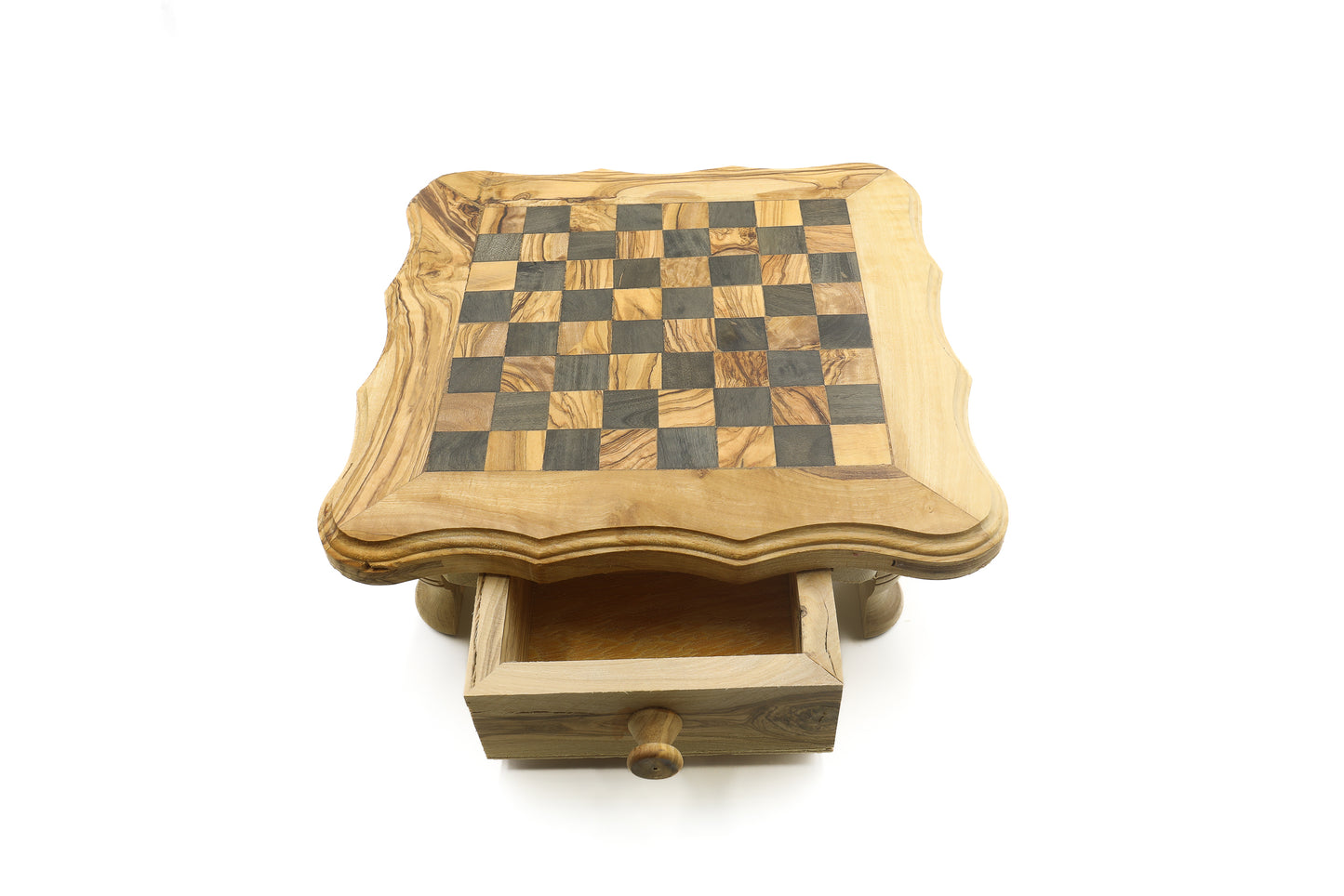 Durable and stylish olive wood chess set, including both board and pieces