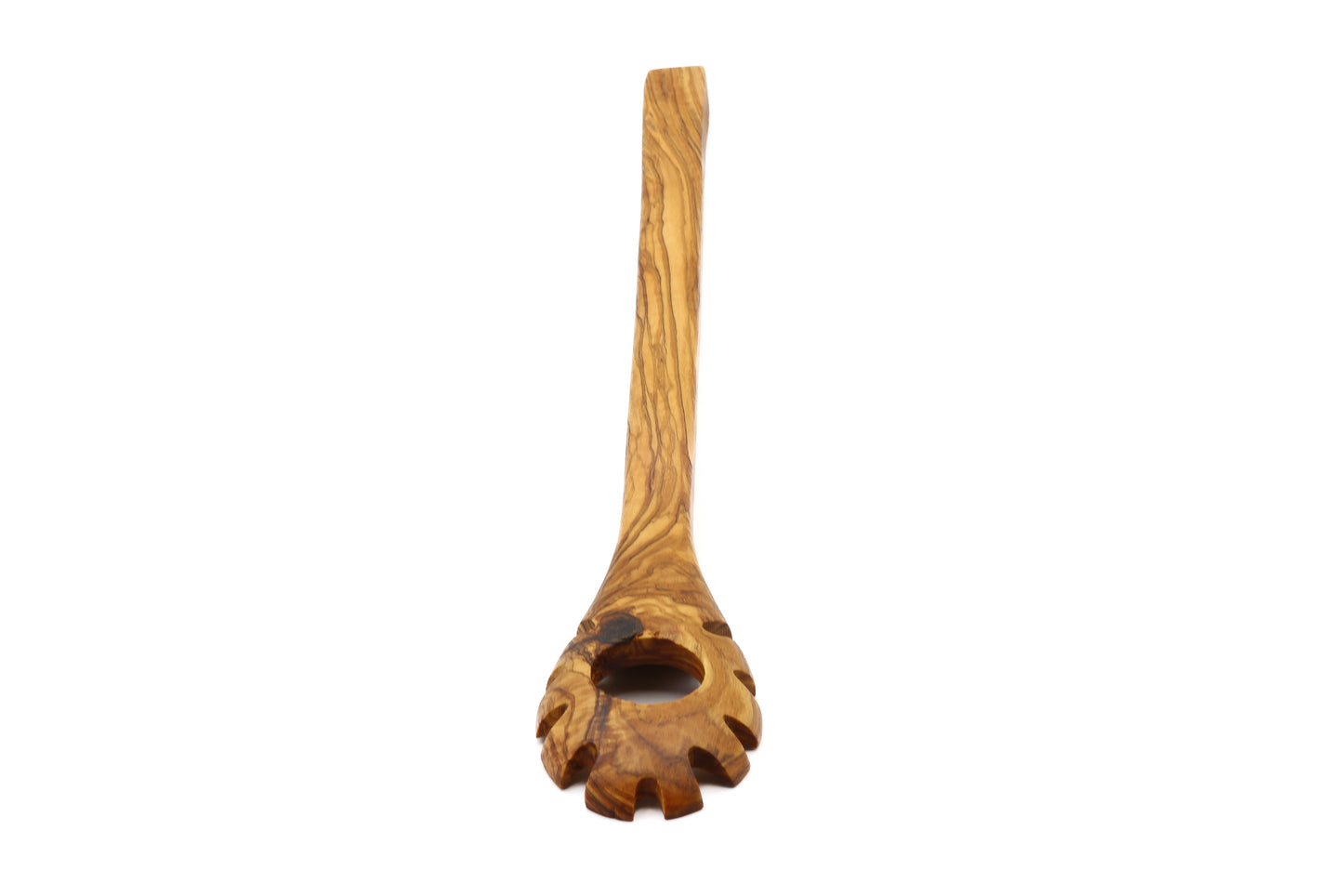 Artisan-crafted olive wood tool for twirling noodles