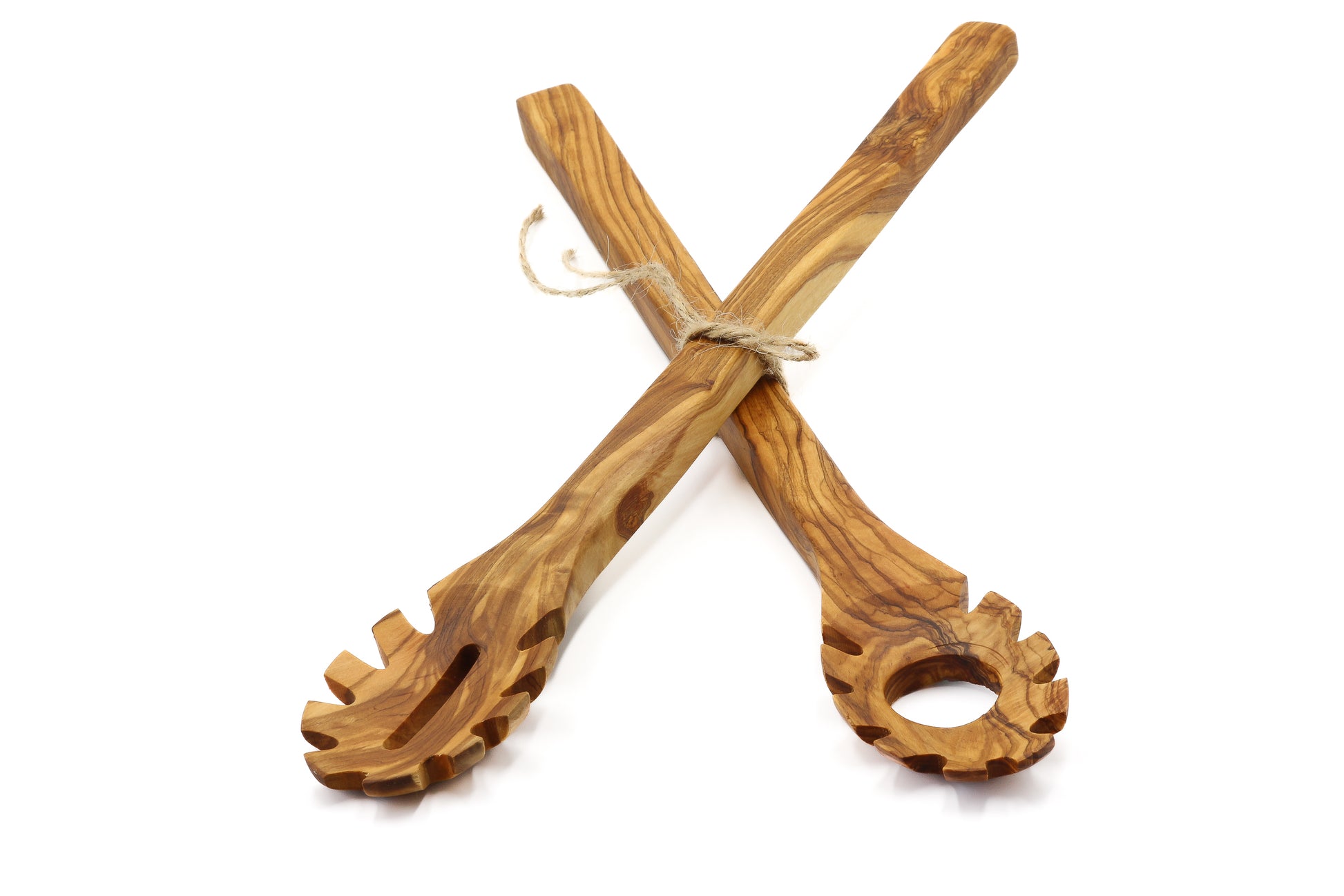 Unique pasta twirling fork crafted from olive wood