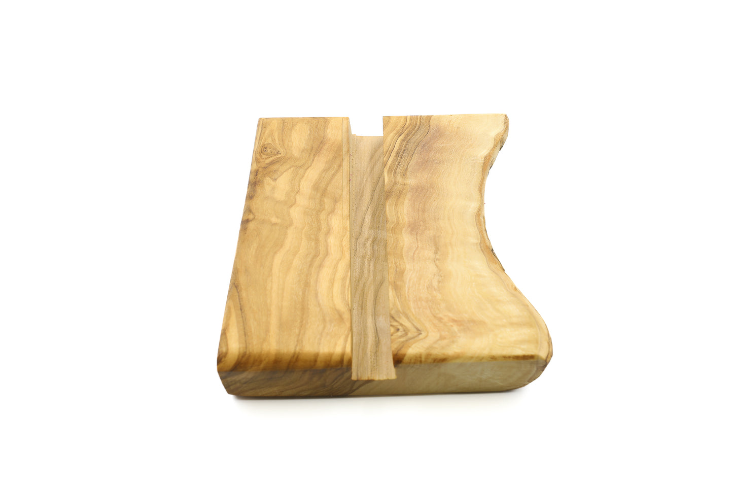 Unique olive wood accessory for propping up your mobile phone