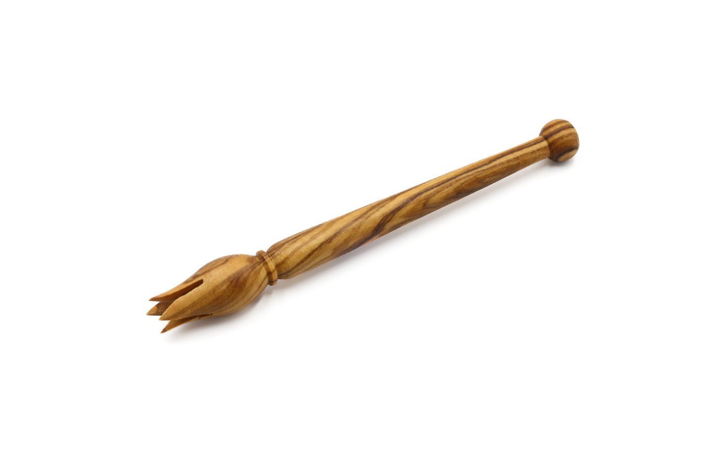 Handcrafted olive wood pick olive, cocktail fork, and pickle fork set