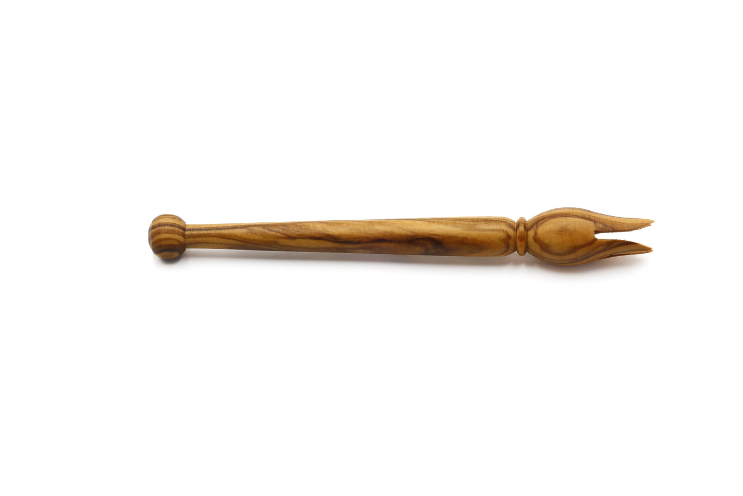Hand-finished olive wood pick olive, cocktail fork, and pickle fork set for your table
