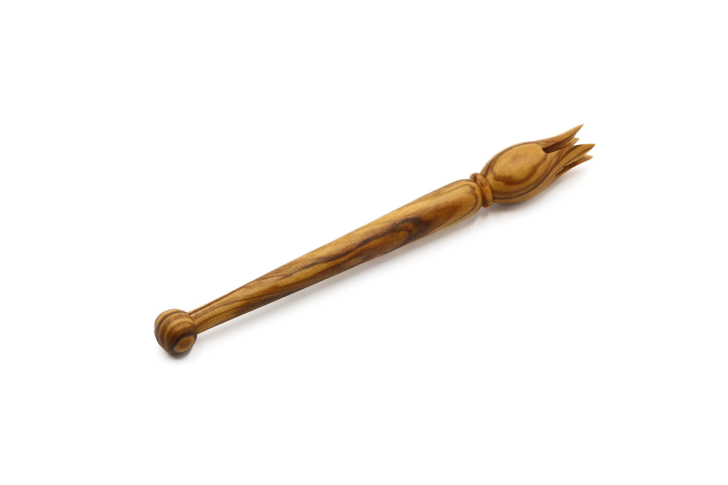 Eco-friendly utensils crafted from sustainable olive wood for various appetizers