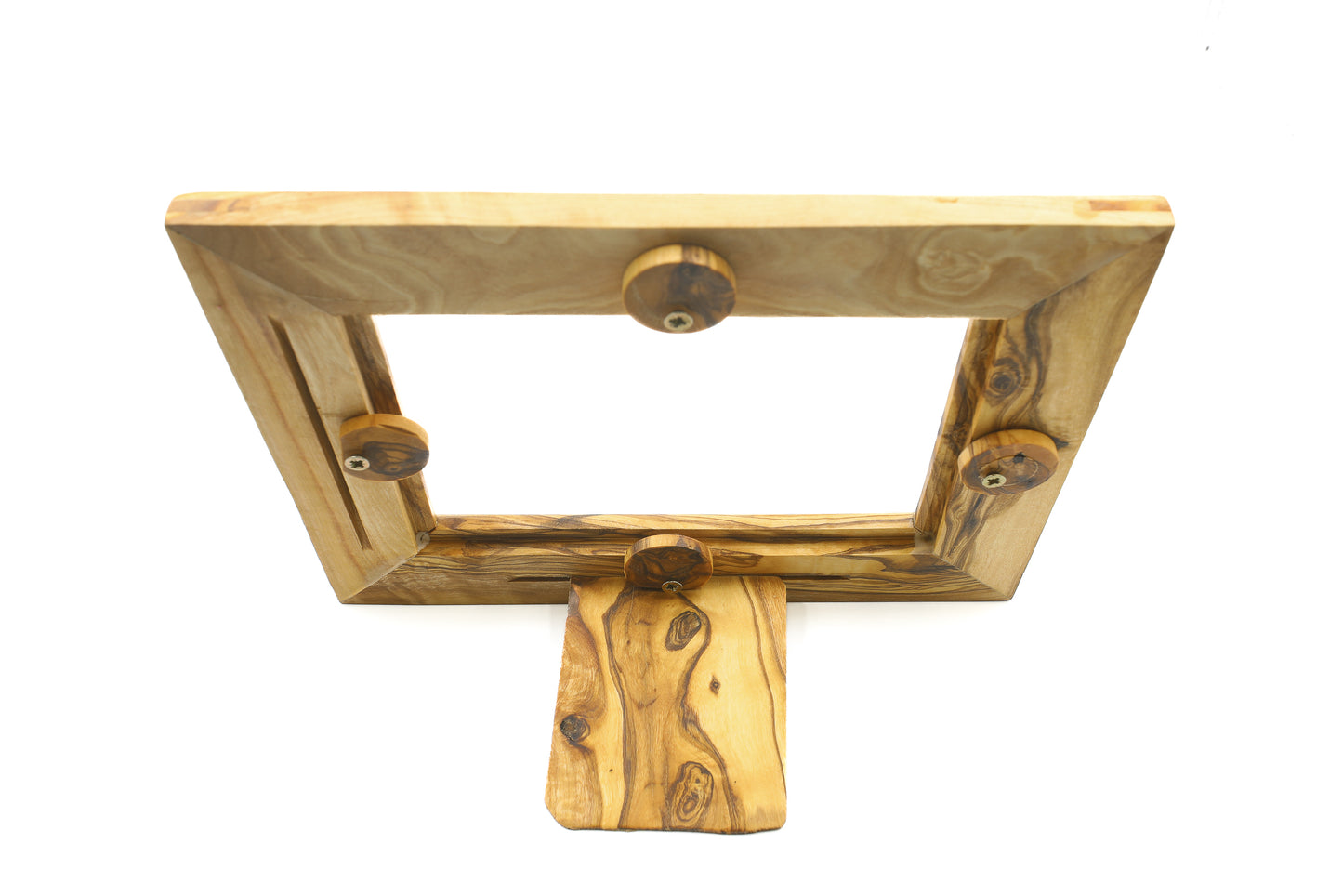 Antique-inspired picture frame with a rich olive wood texture