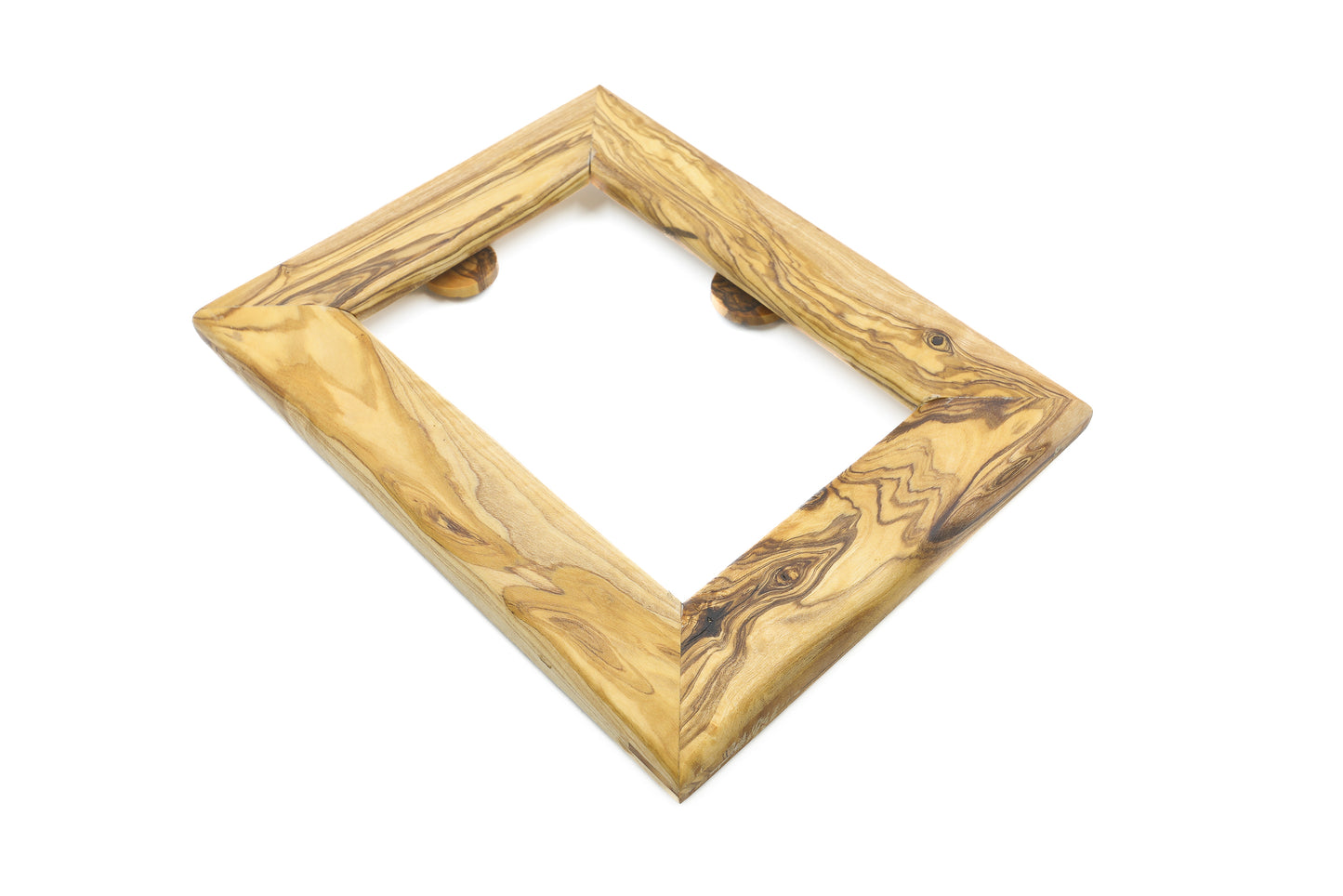 Handmade wooden photo frame with a vintage olive wood finish