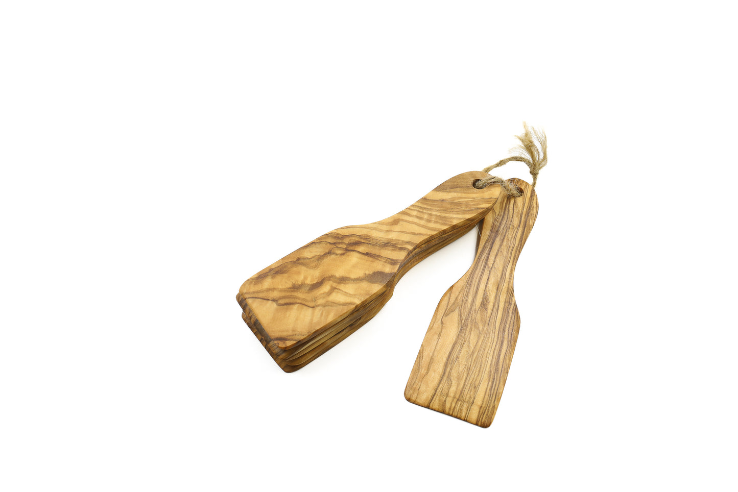 Olive wood spatulas for raclette, set of 6