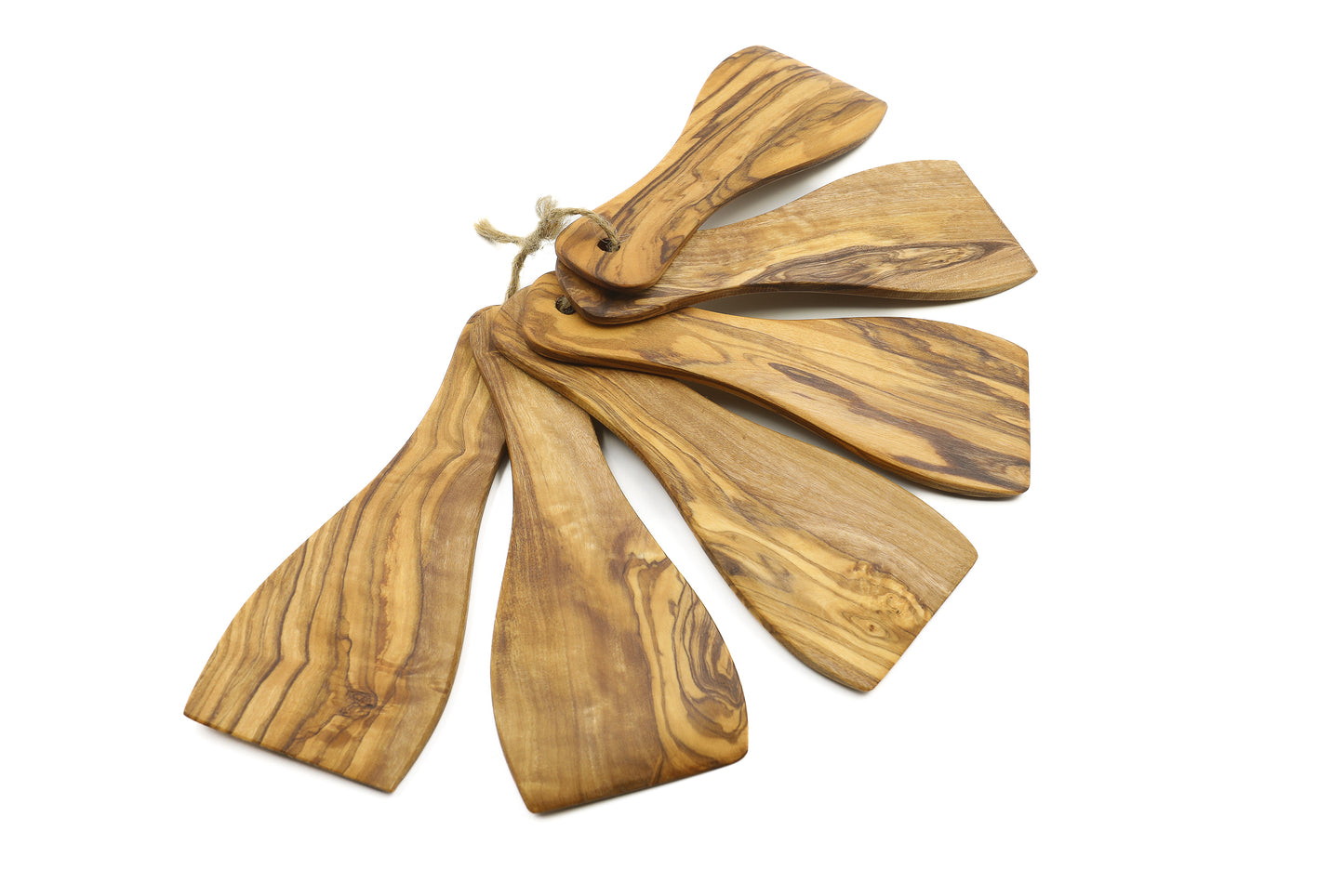 Olive wood spatula ensemble designed for raclette fun, set of 6