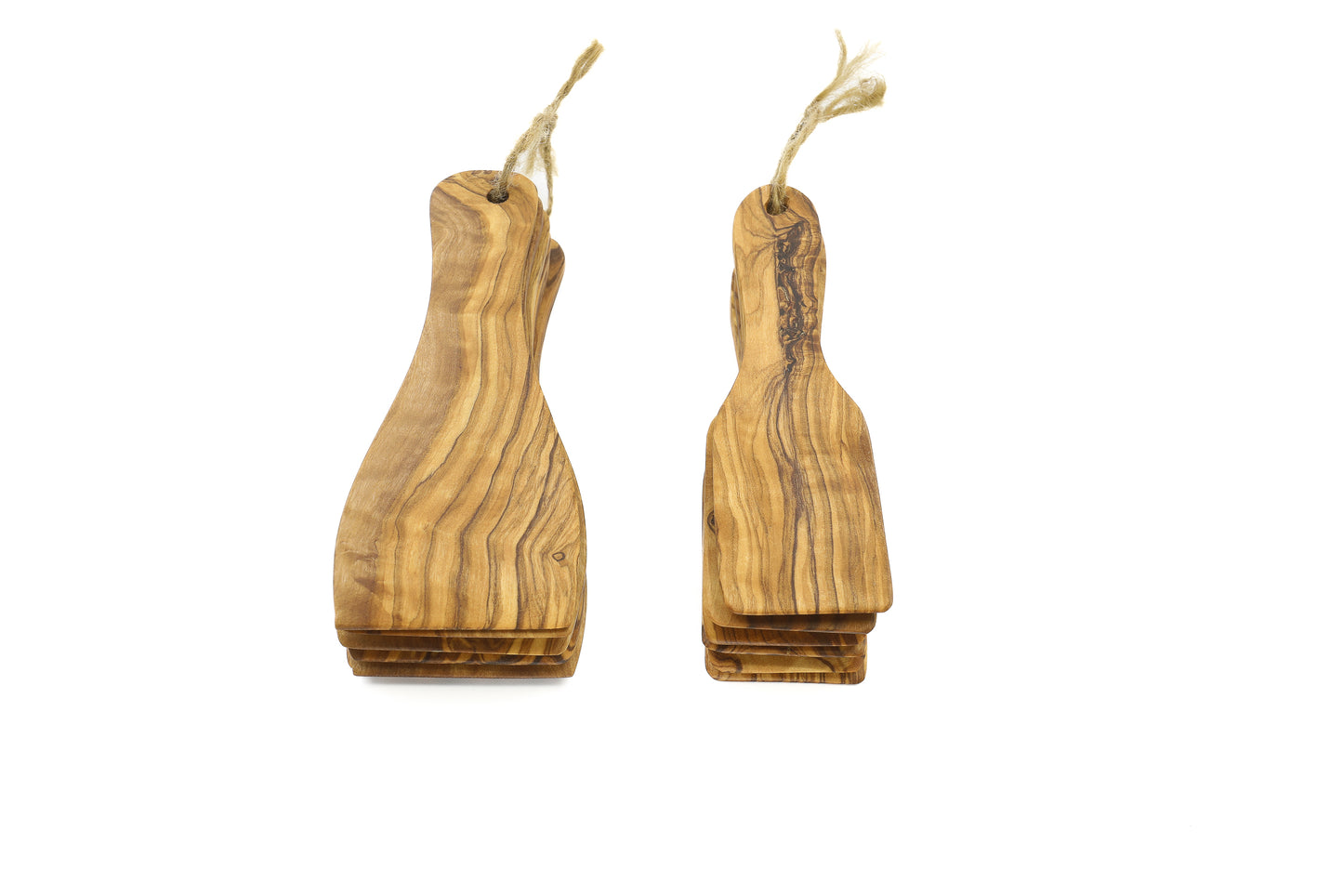 6-piece raclette spatula collection crafted from premium olive wood