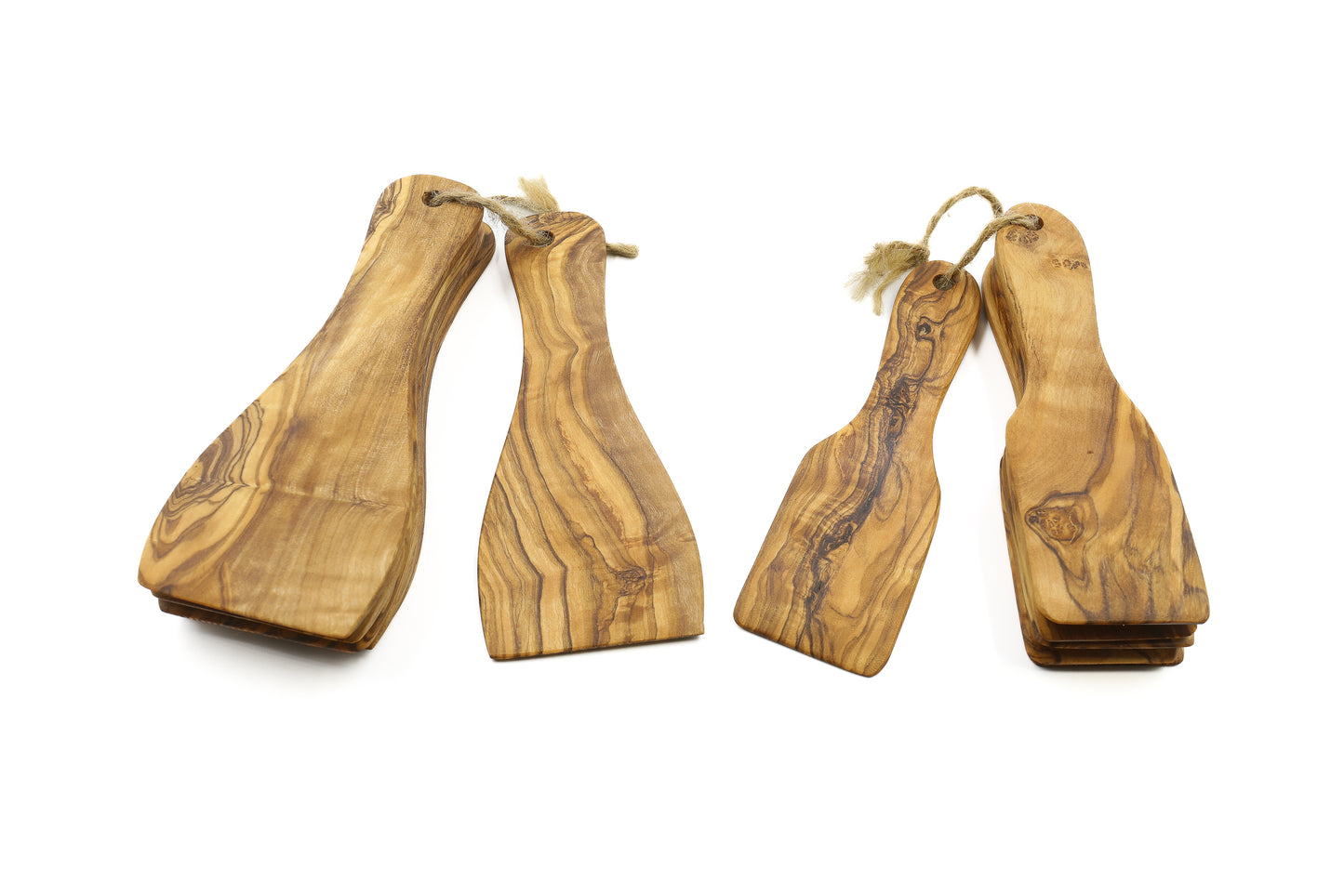 Handmade olive wood raclette spatulas for a delightful dining experience