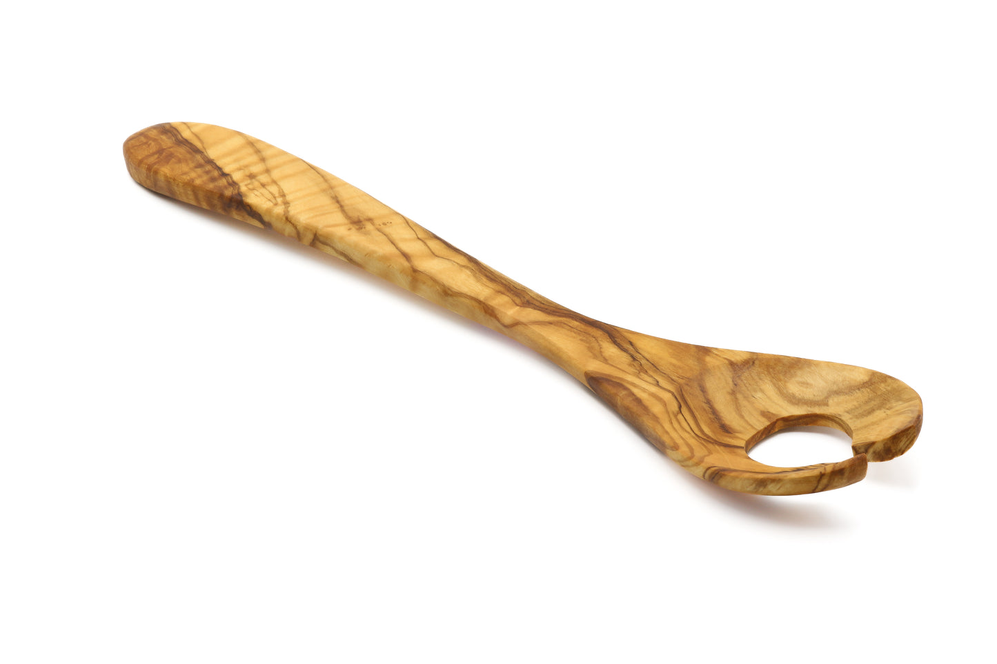 Olive wood Scandinavian-style salad serving utensil