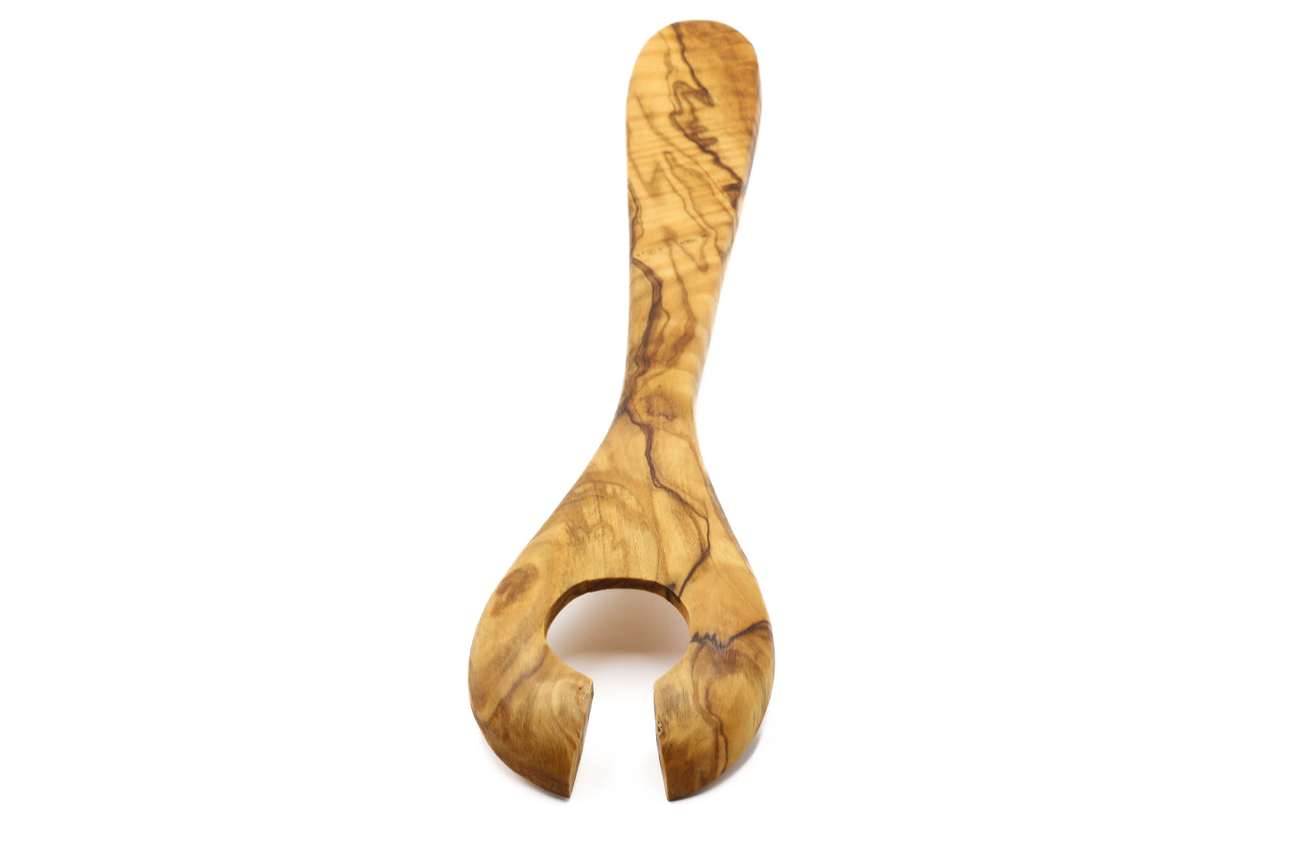 Olive wood Scandinavian salad server fork
