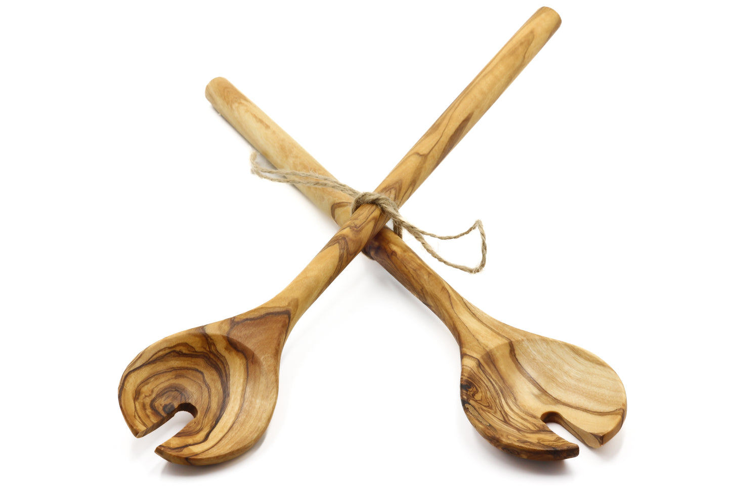 Olive wood Scandinavian-inspired salad serving fork