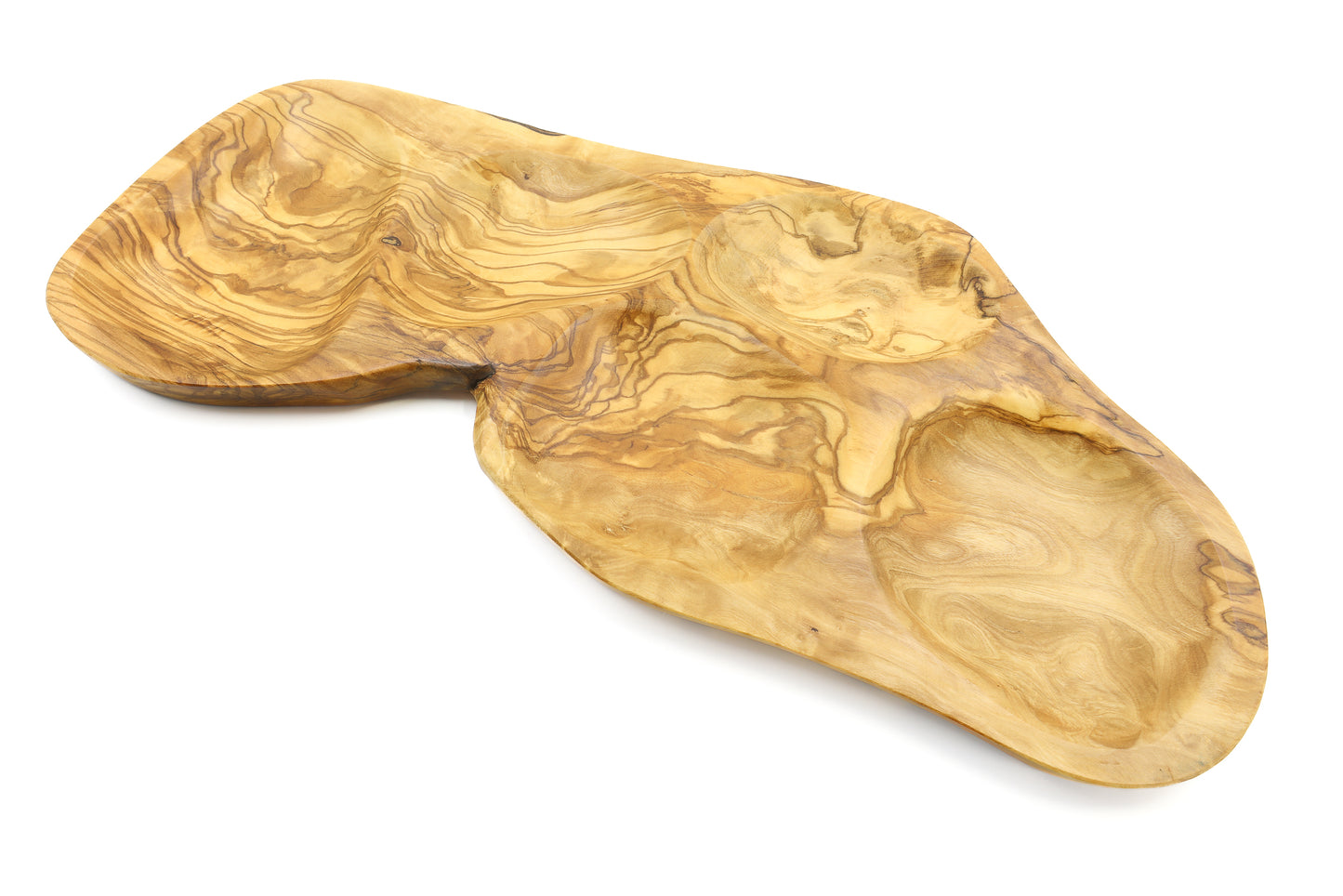 Olive wood sectional tray with an irregular design for your gatherings
