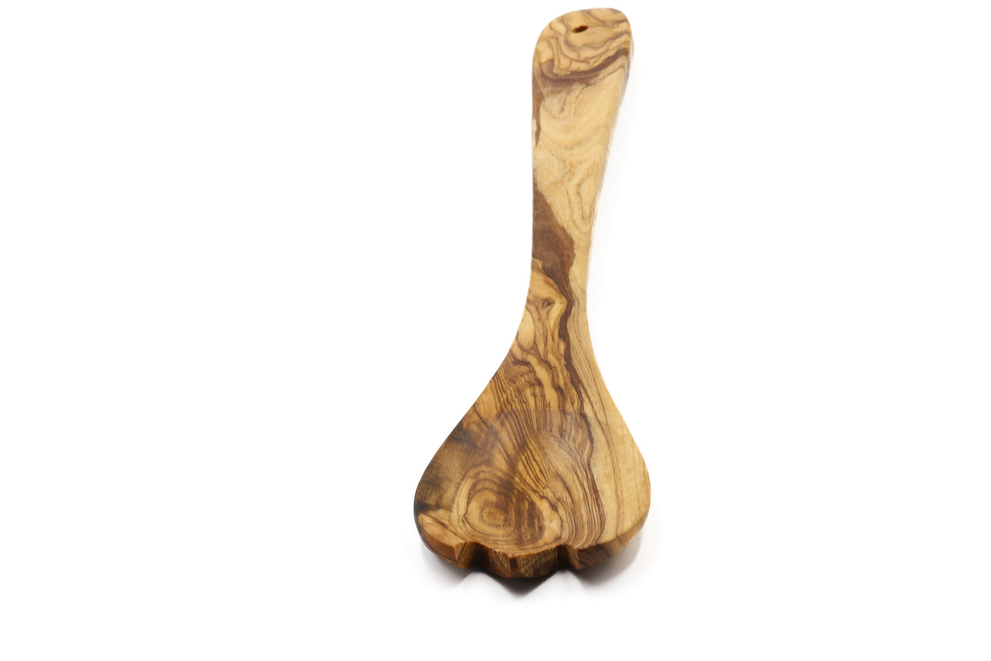 Olive wood toothed spoon