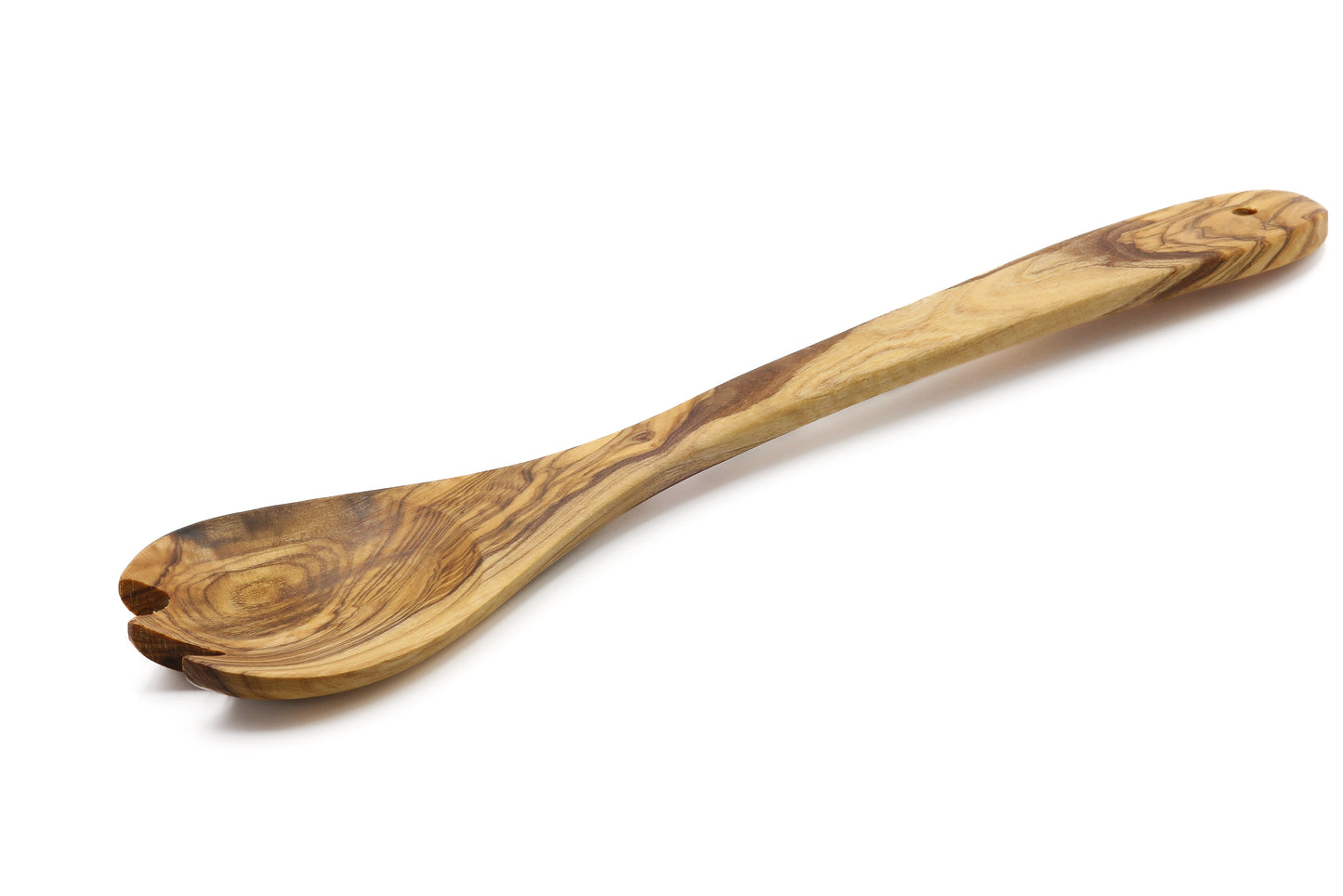 Olive wood toothed spoon